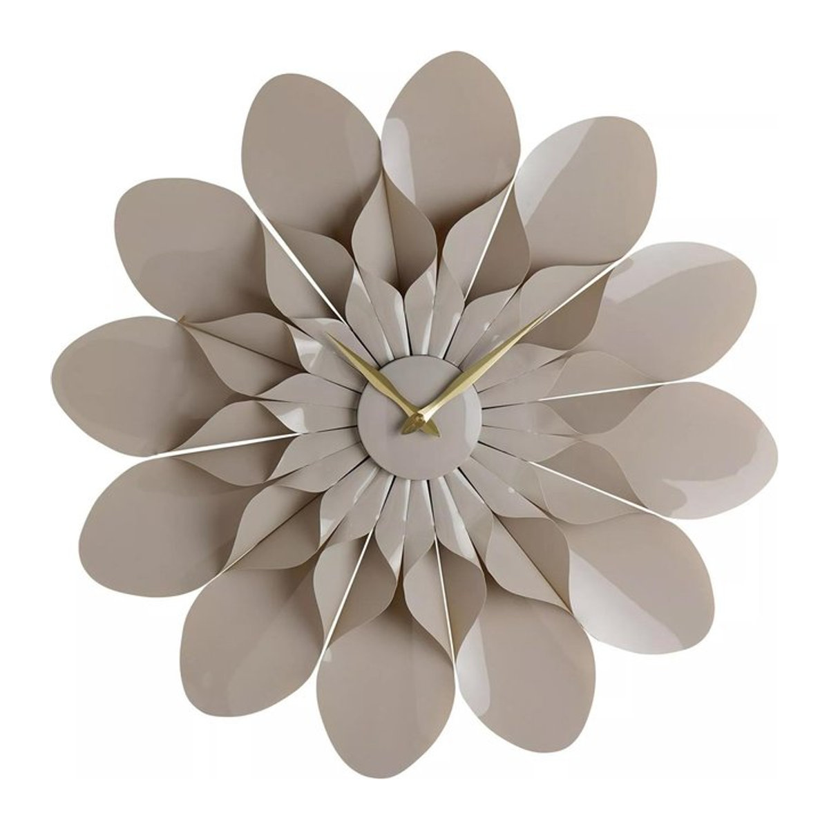 Intervall-Blütenblatt-Wanduhr von Pertemba FR in Grau, analoge Wanduhr aus Kunststoff mit Blumen-Design, Durchmesser: 60 cm, Tiefe: 3,5 cm - Bild 1