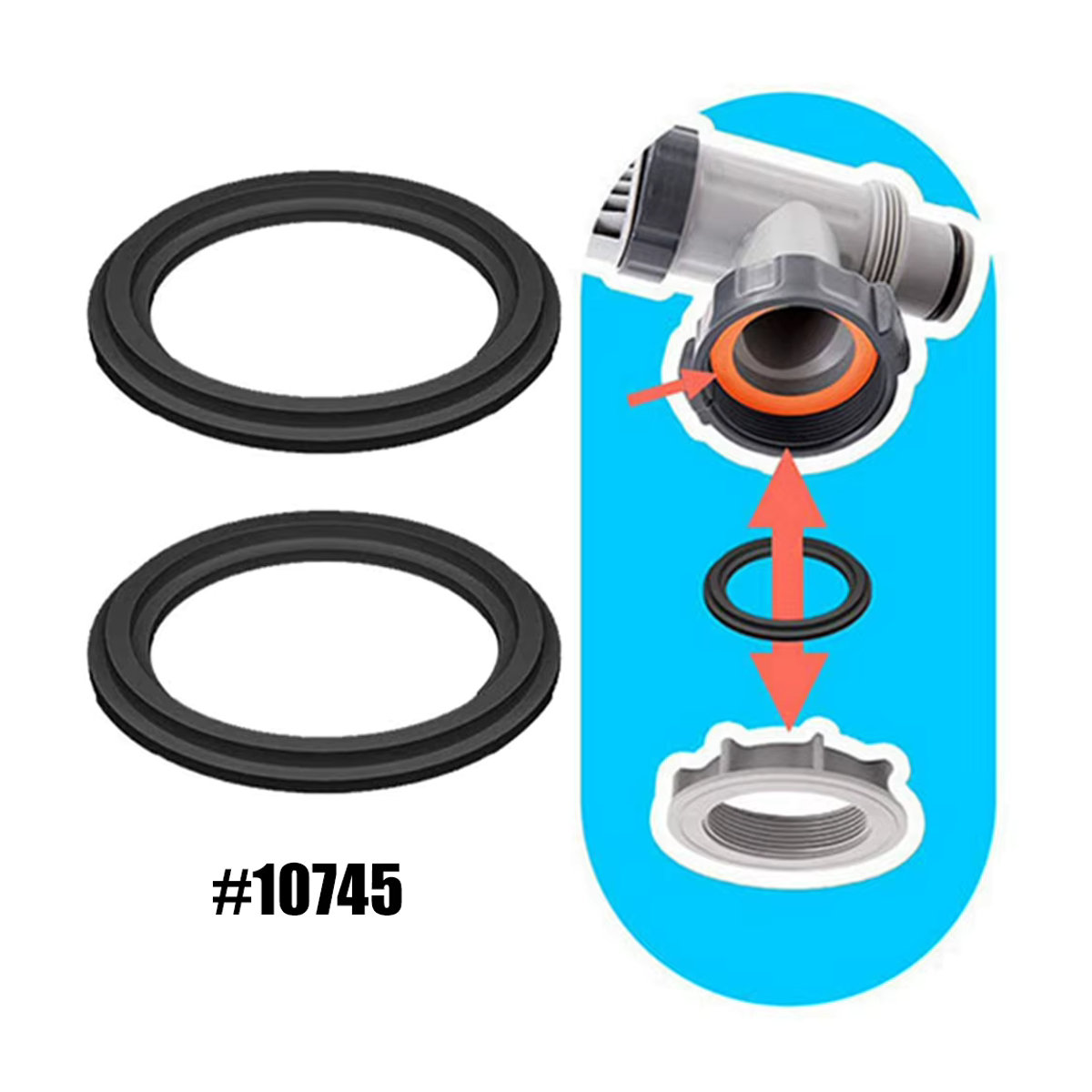 Intex O-Ring-Dichtung als Ersatzring-Siebdichtung für Poolausrüstung, korrosionsbeständig und verschleißfest, Artikelnummer 10747/25006 - Bild 3