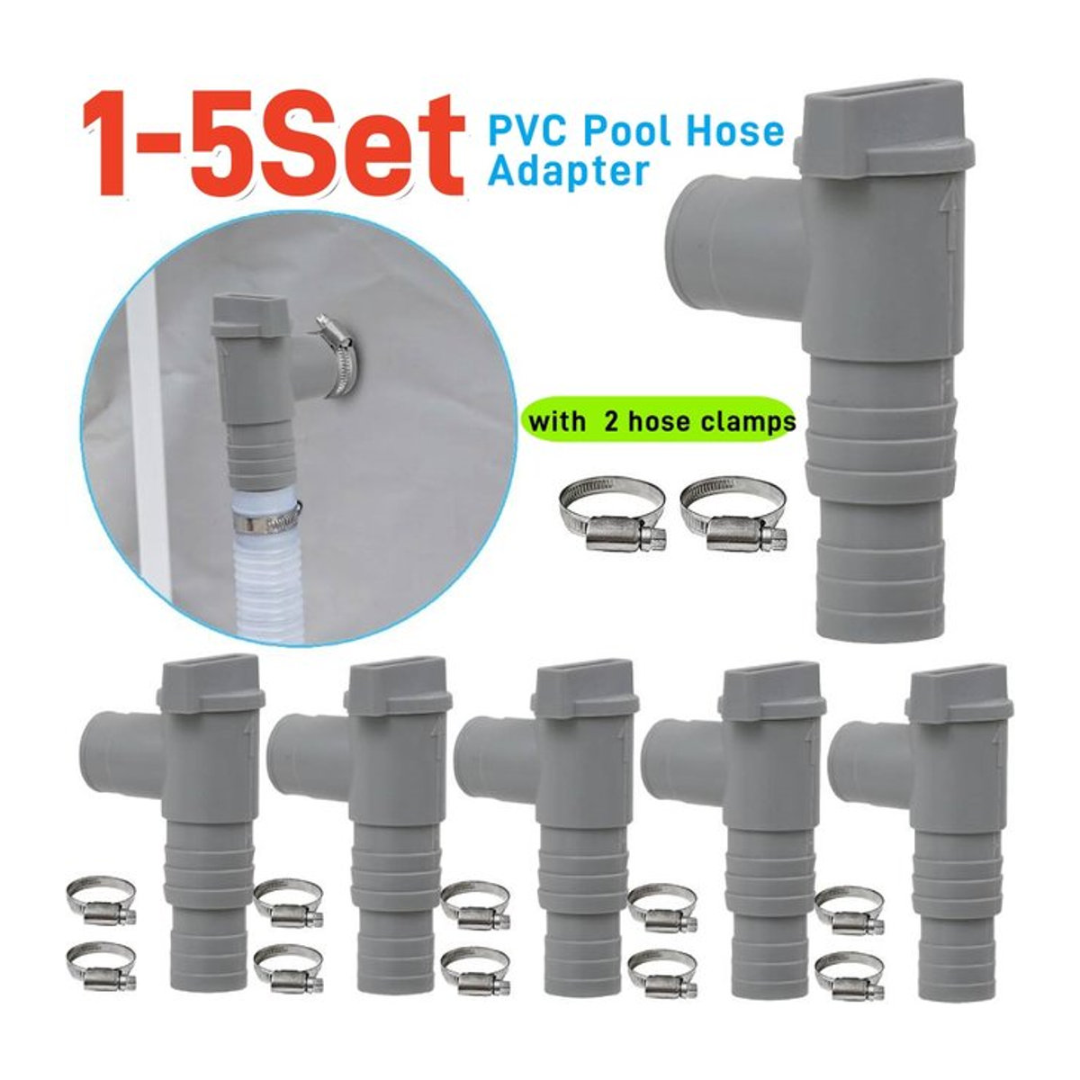 Intex Pool Filter Pumpe Adapter und Ablassventil Set für 32mm Schläuche aus PVC - Bild 1