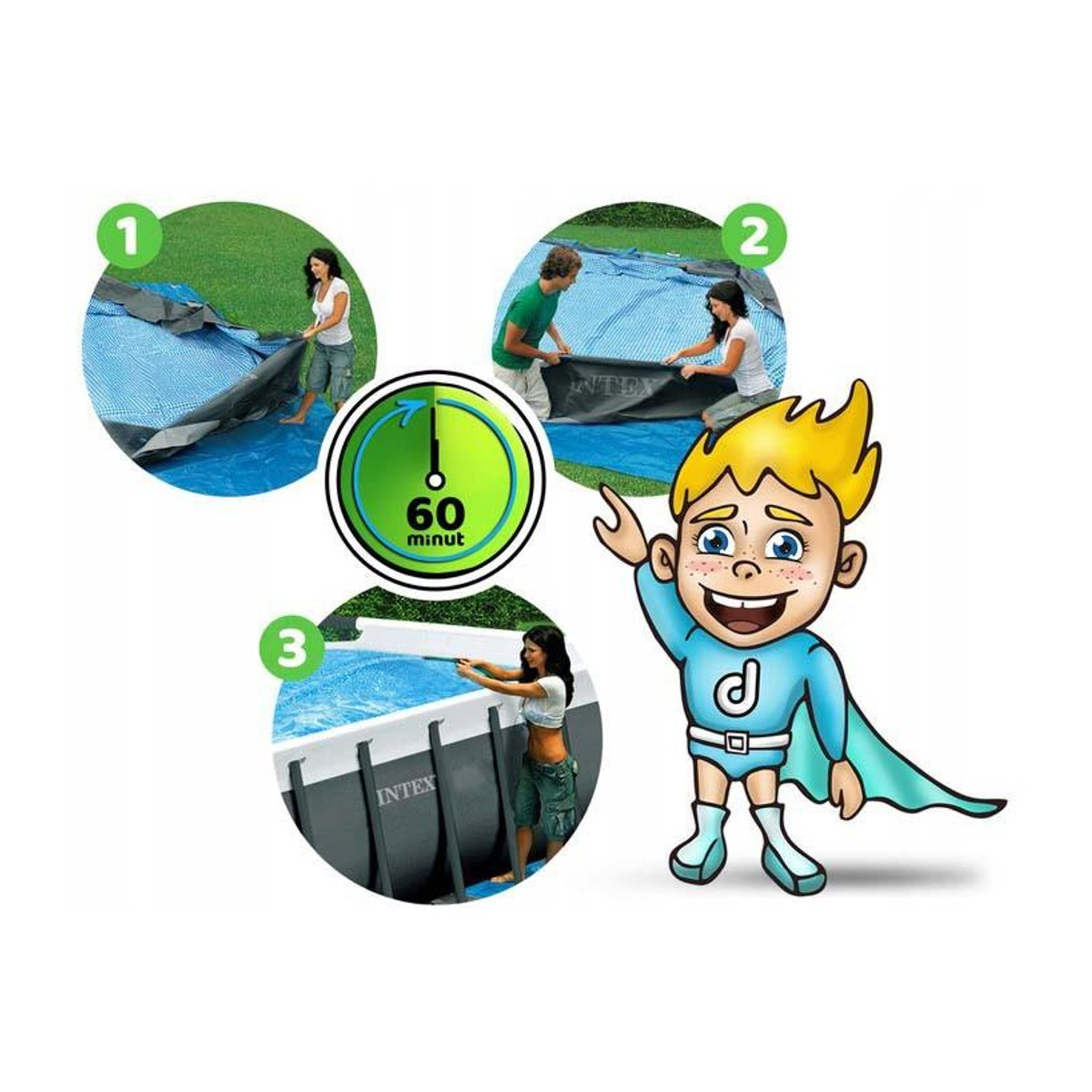 Intex Rahmen Gartenpool 21 in 1 Modell 26356, B/T/H: 549 x 274 x 132 cm - Bild 3