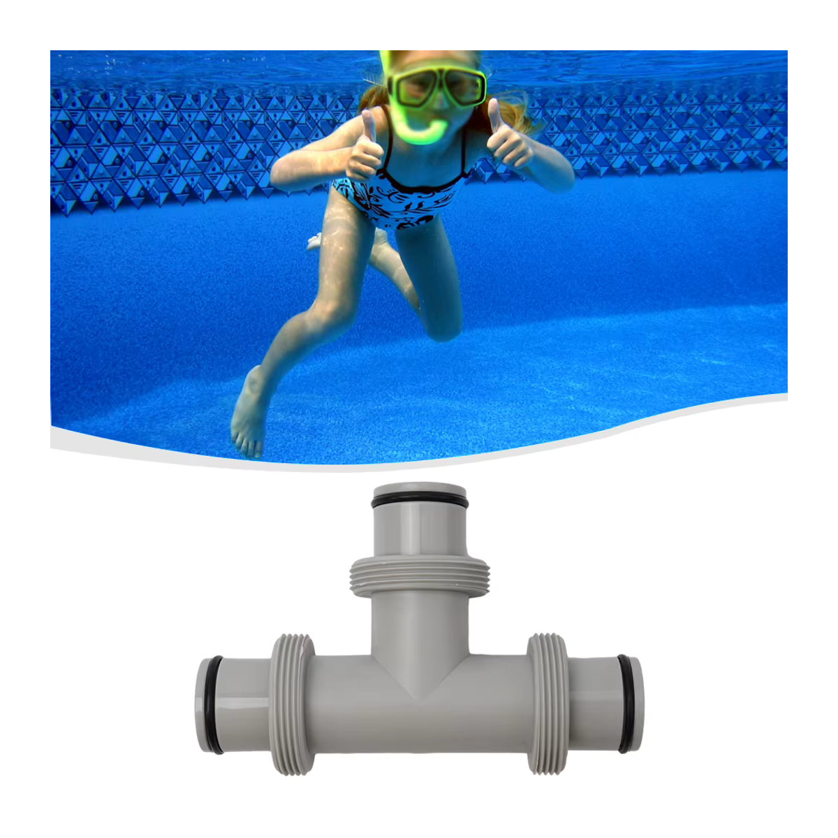 Intex Schlauch Adapter Ersatz für Split Schlauch Kolben Ventil Pool Teil 1,5 Zoll T-Gelenk Extender - Bild 3