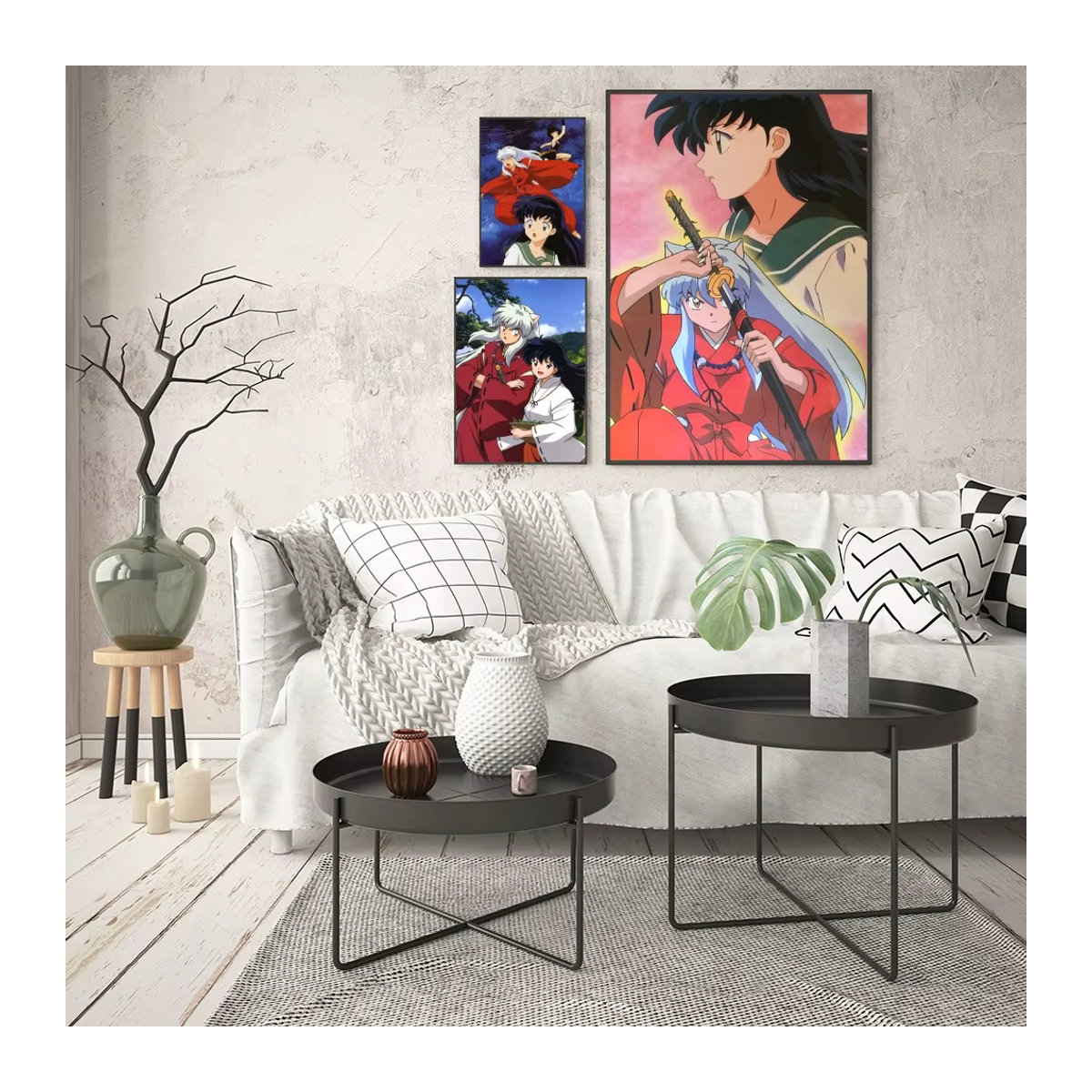 Inuyasha Anime Poster Vintage Wandmalerei aus Papier in Hochformat und Mehrfarbig - Bild 2