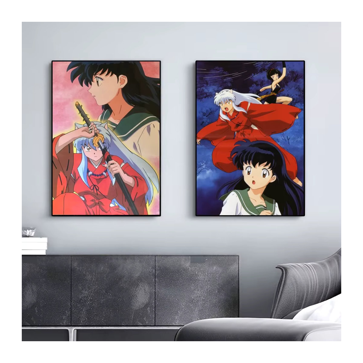 Inuyasha Anime Poster Vintage Wandmalerei aus Papier in Hochformat und Mehrfarbig - Bild 3