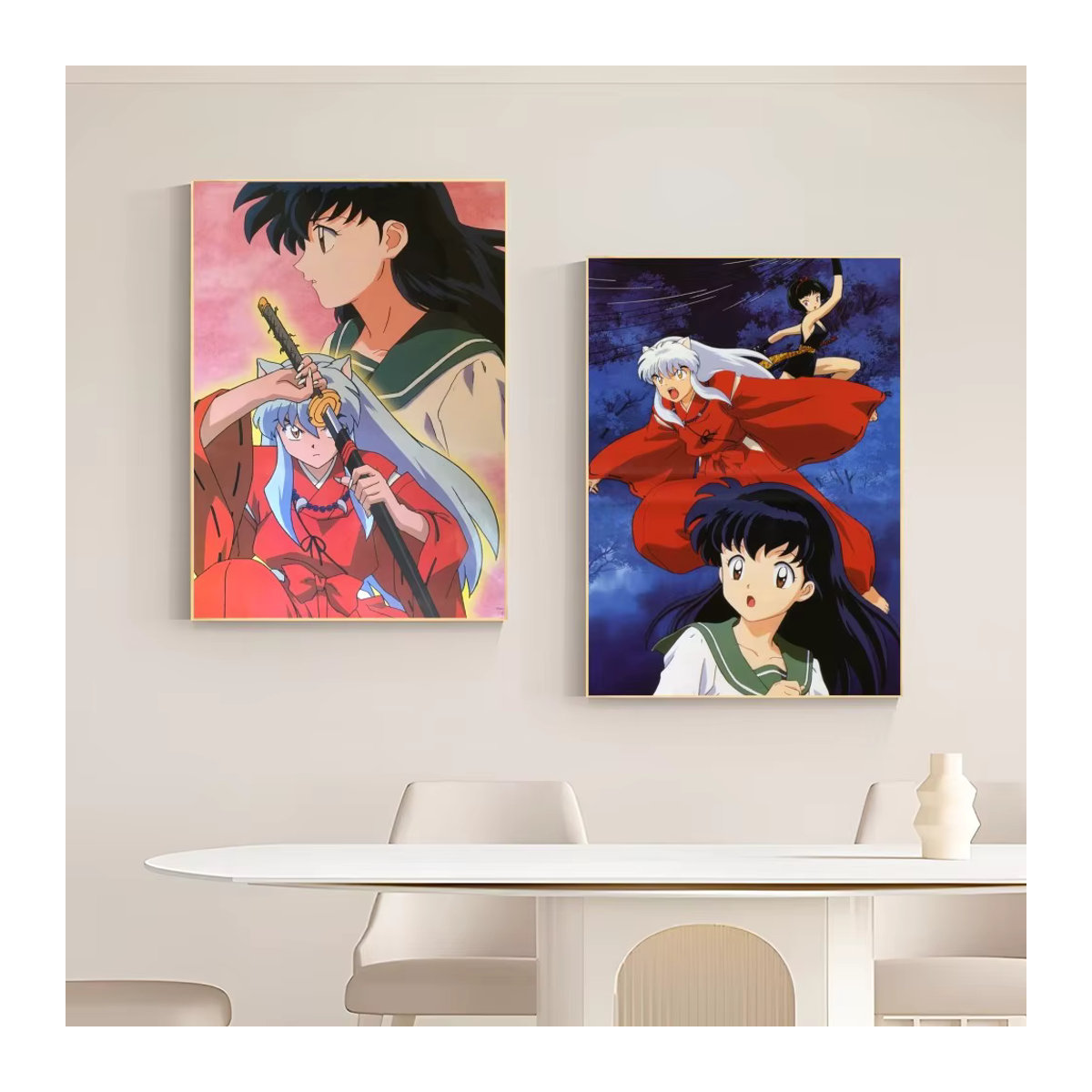 Inuyasha Anime Poster Vintage Wandmalerei aus Papier in Hochformat und Mehrfarbig - Bild 4