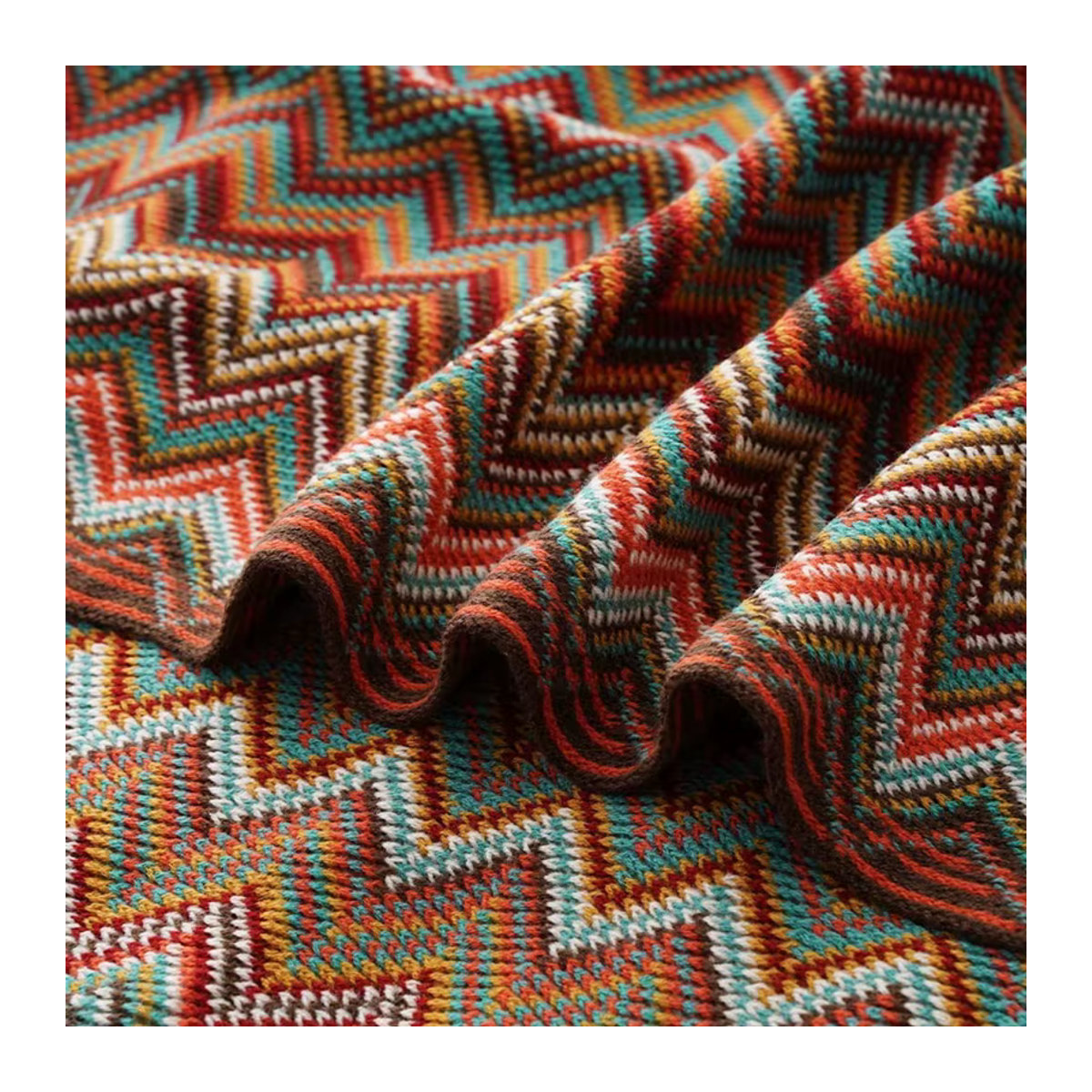 Inyahome Böhmische Tagesdecke gestrickt, mehrfarbig gestreift als Sofabezug oder Bettüberwurf - Bild 5