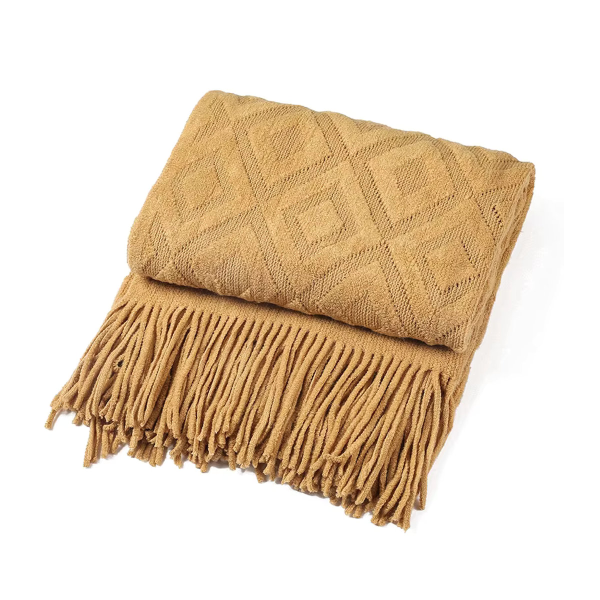 Inyahome Strickdecke mit Zopfmuster in Smoky Grey - Bild 3