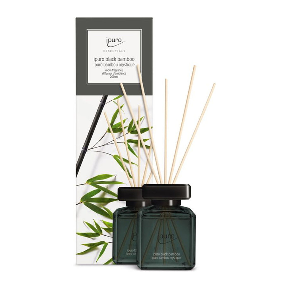 ipuro Raumduft BLACK BAMBOO in Schwarz und Weiß mit Glas und Kunststoff - Bild 1