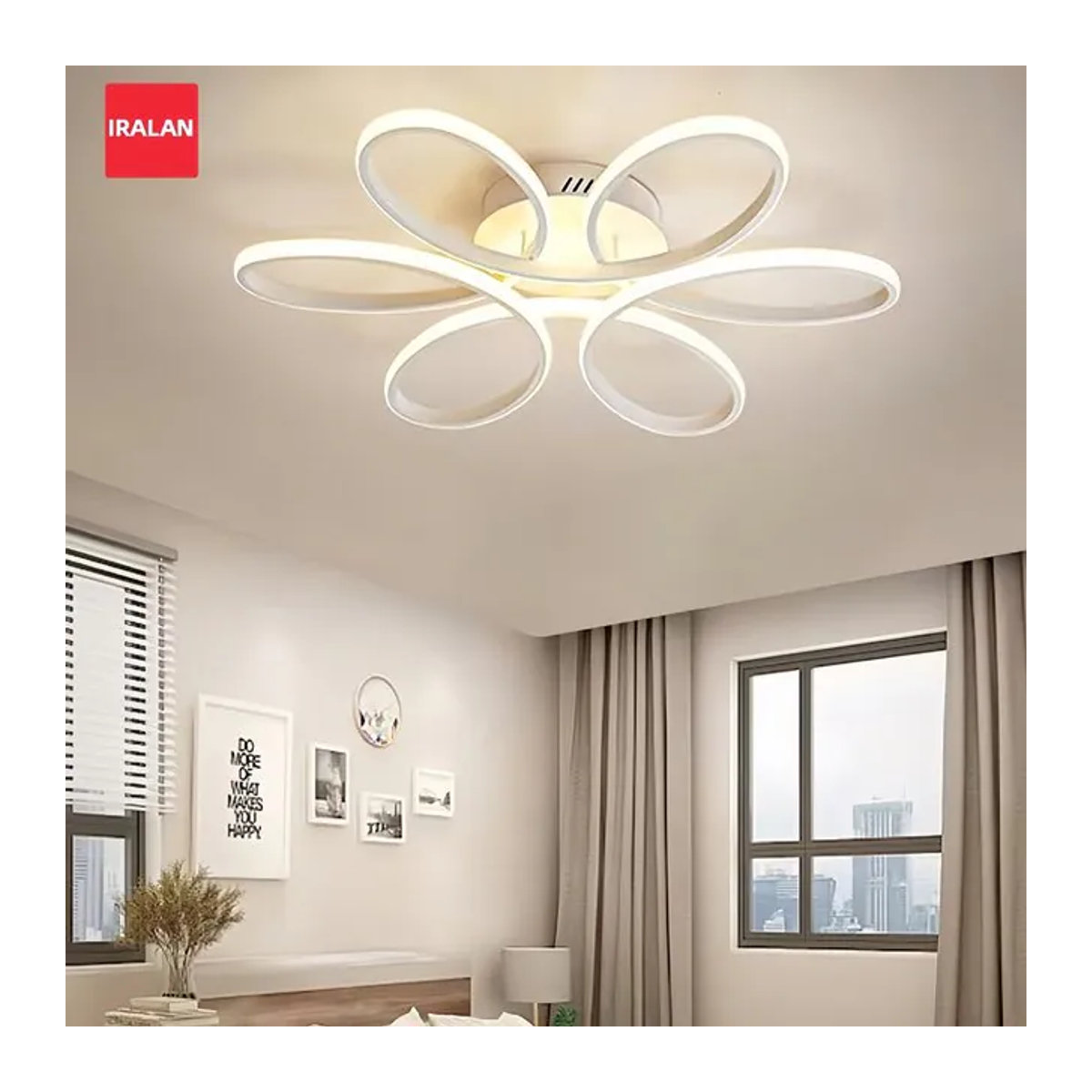 IRALAN LED Deckenlampe Modern in Goldweiß aus Aluminium mit Fernbedienung, Durchmesser: 60 cm - Bild 1