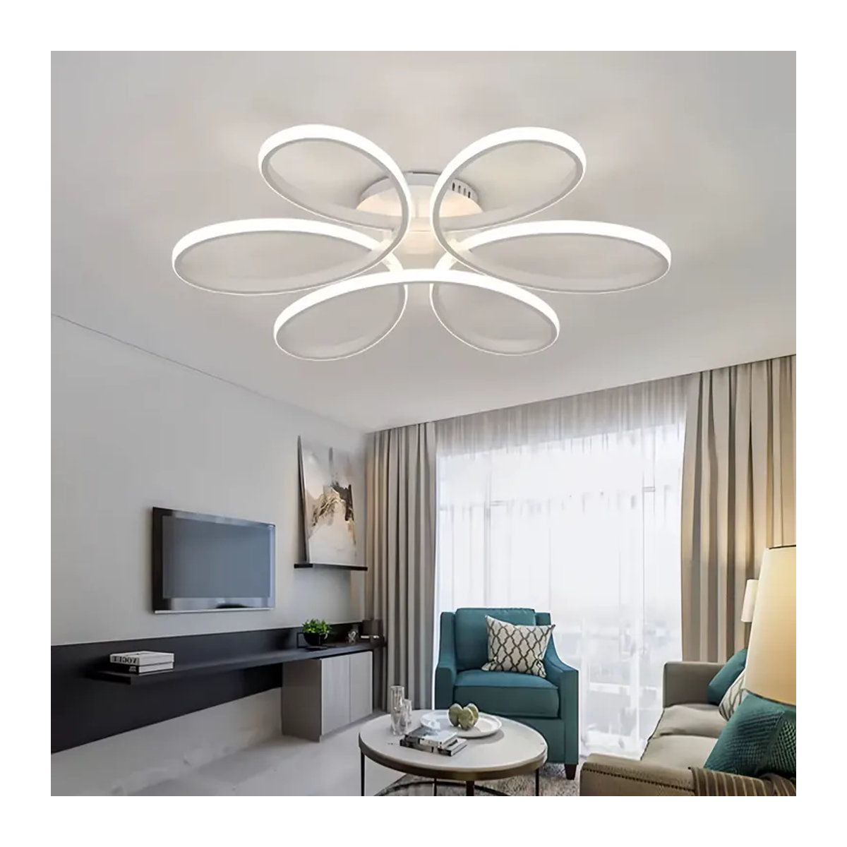 IRALAN LED Deckenlampe Modern in Goldweiß aus Aluminium mit Fernbedienung, Durchmesser: 60 cm - Bild 2