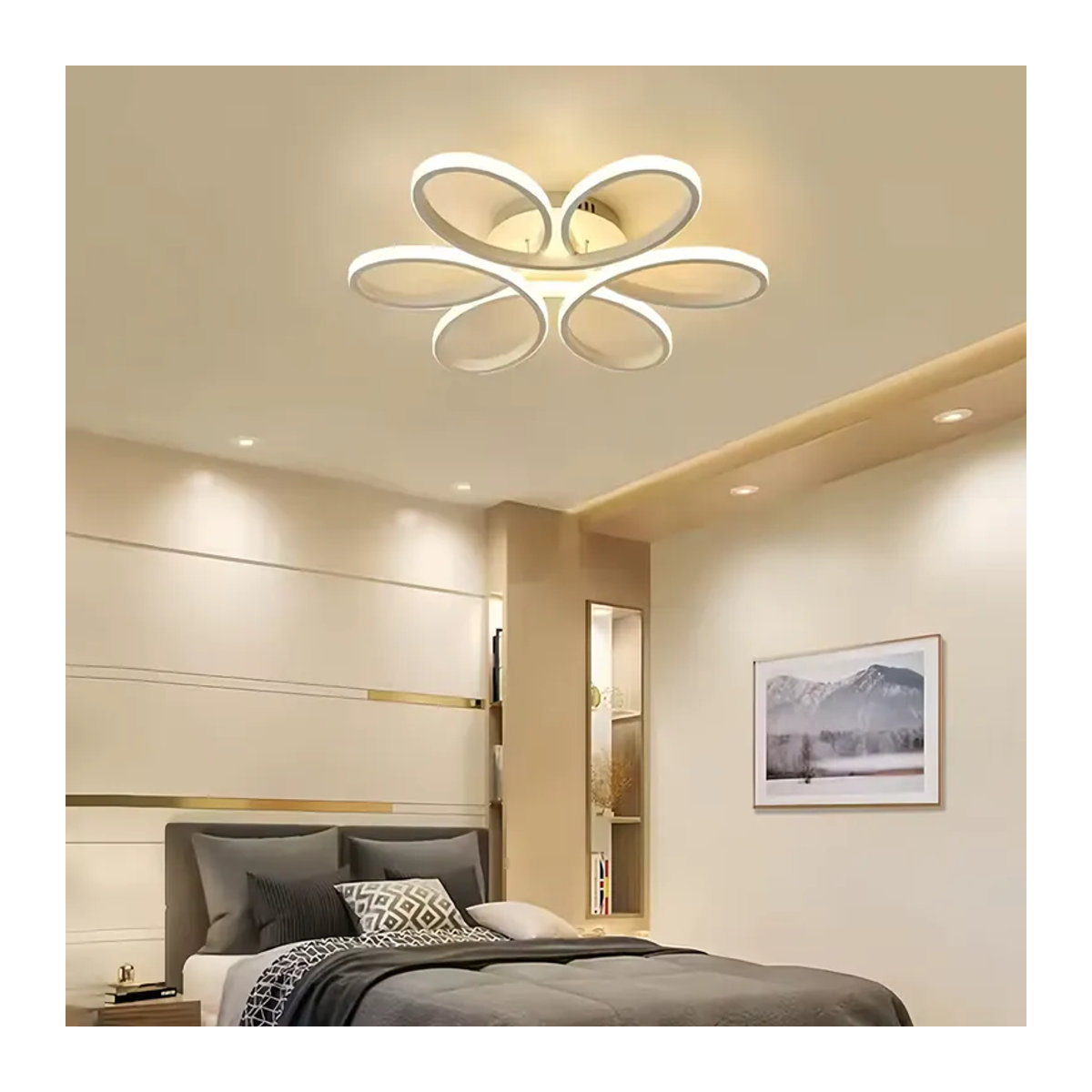 IRALAN LED Deckenlampe Modern in Goldweiß aus Aluminium mit Fernbedienung, Durchmesser: 60 cm - Bild 3