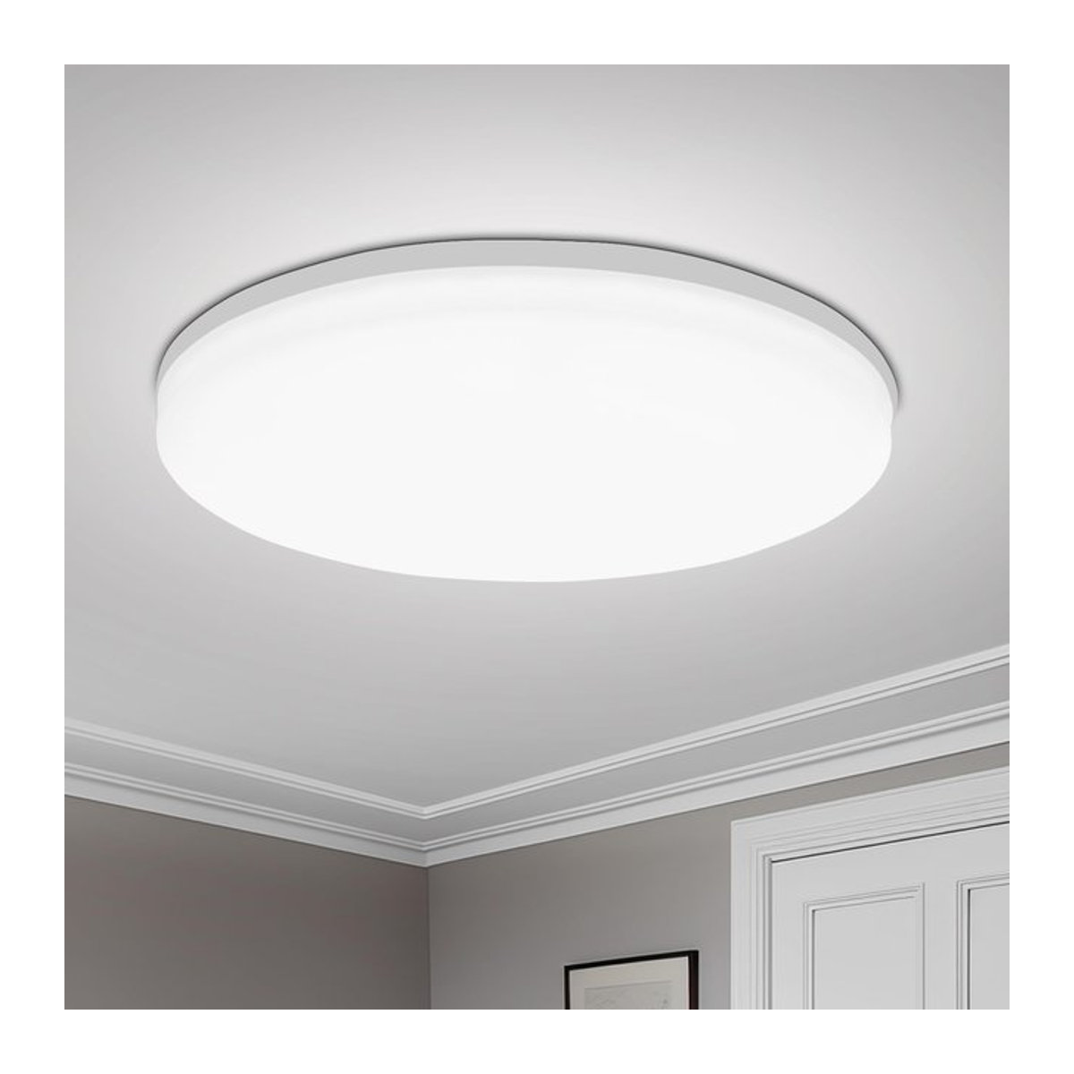 IRALAN Runde ultradünne LED-Deckenleuchte in Weiß, minimalistische Deckenlampe mit 48 W - Bild 1