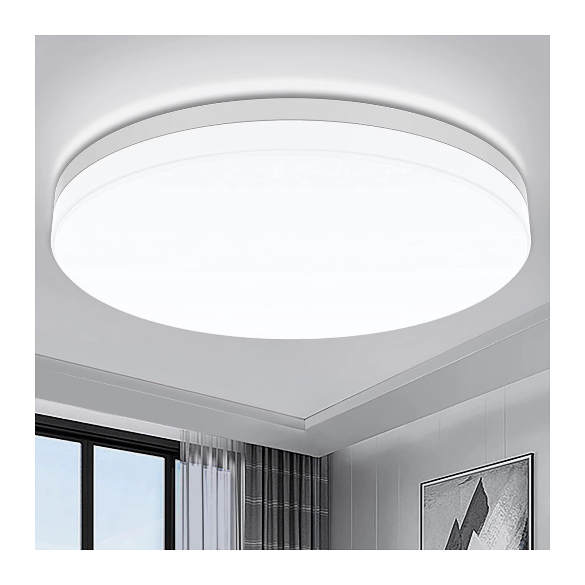 IRALAN ultradünne runde LED-Deckenleuchte in Weiß, minimalistisches Design für Schlafzimmer, Flur und Toilette - Bild 5