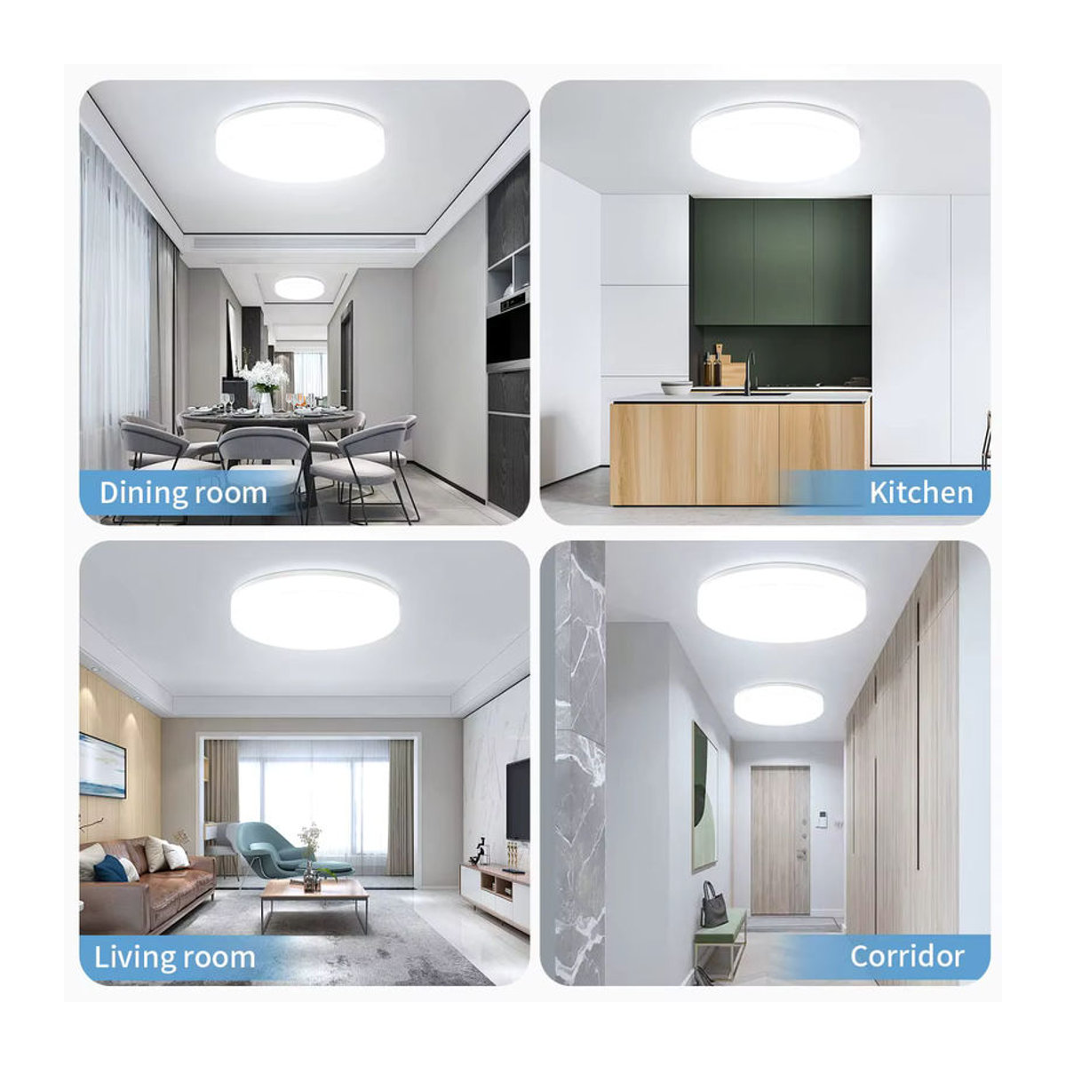 IRALAN Ultradünne runde LED-Deckenleuchte in Weiß mit minimalistischem Design - Bild 5