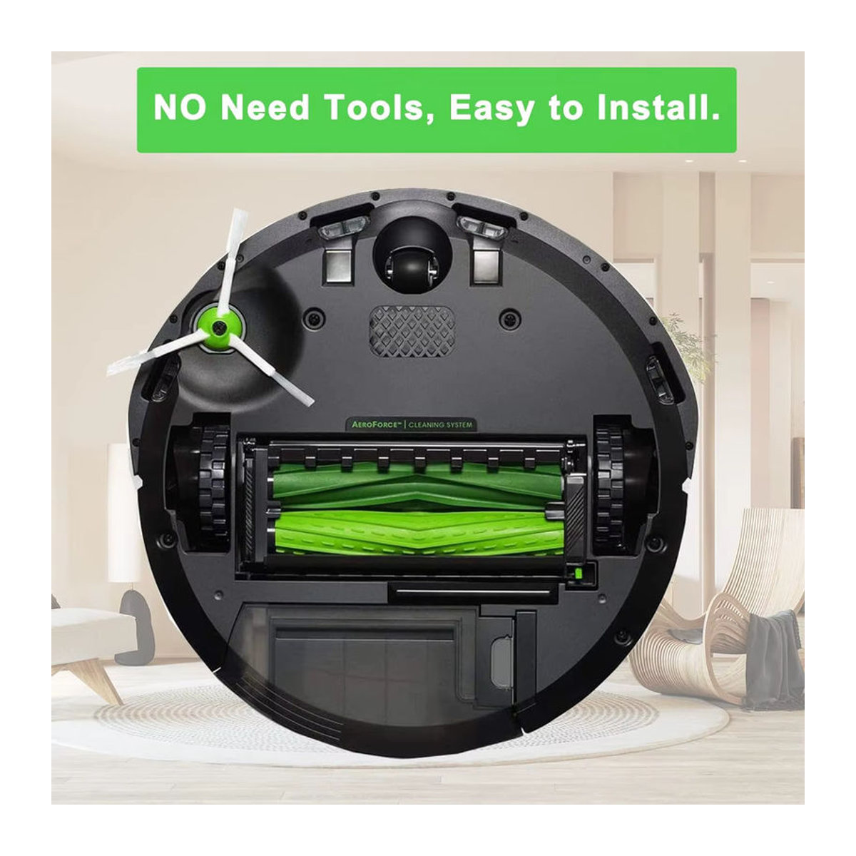 iRobot Ersatz Rollenbürste aus Gummi in Grün für Roomba i/e/j Serie sowie i7, i3, i4, i6, i8, j7, E5, E6, E7 Staubsauger - Bild 5