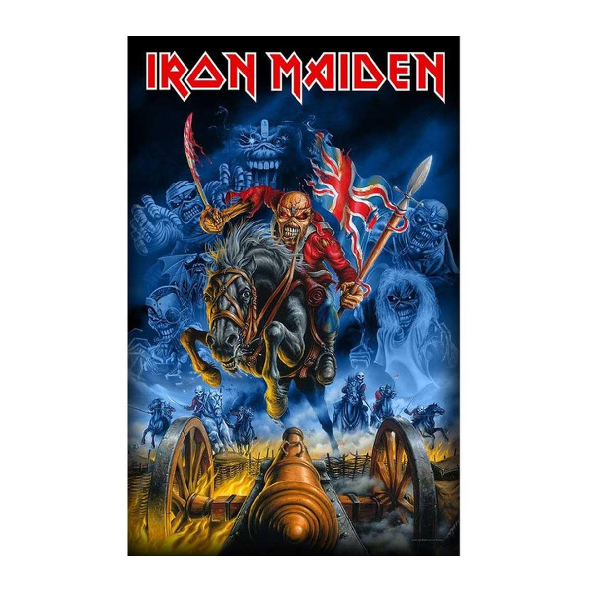 Iron Maiden England Textilplakat aus Polyester in Schwarz/Blau, Breite: 106 cm - Bild 1