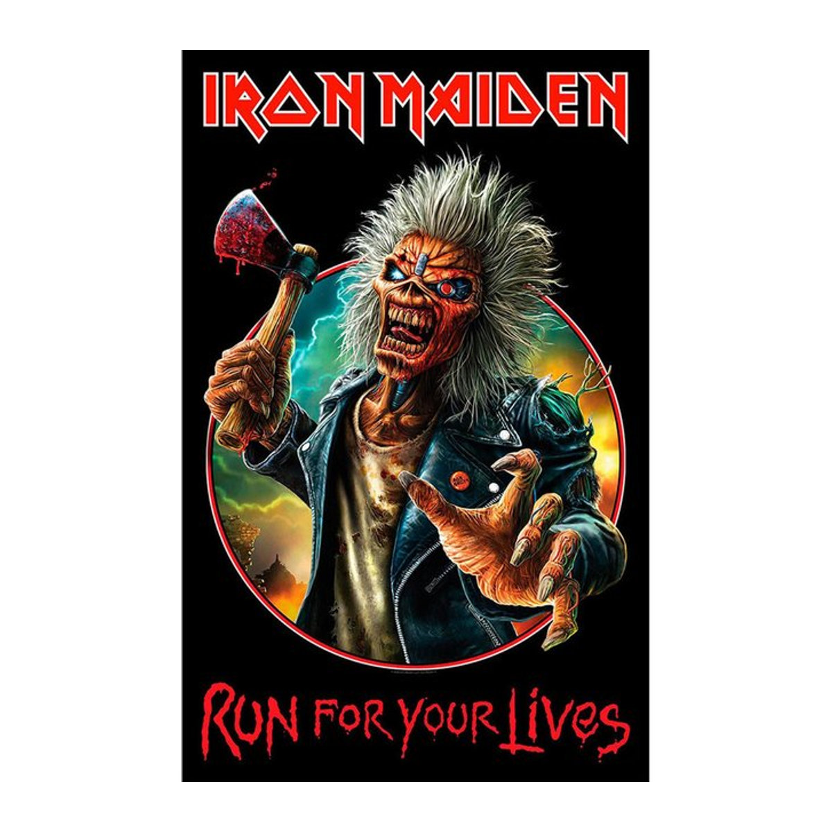 Iron Maiden Run For Your Lives Poster in Schwarz aus Polyester - Bild 1