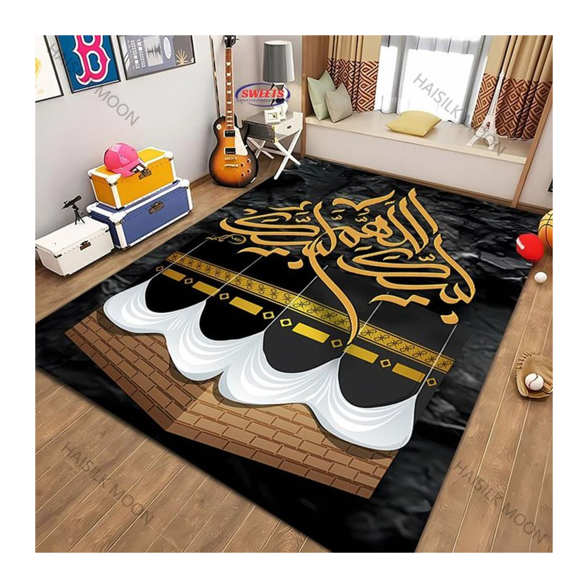 Islamischer Gebetsteppich Karpetti aus Vliesstoff, B/B/H: 200 x 150 cm - Bild 1