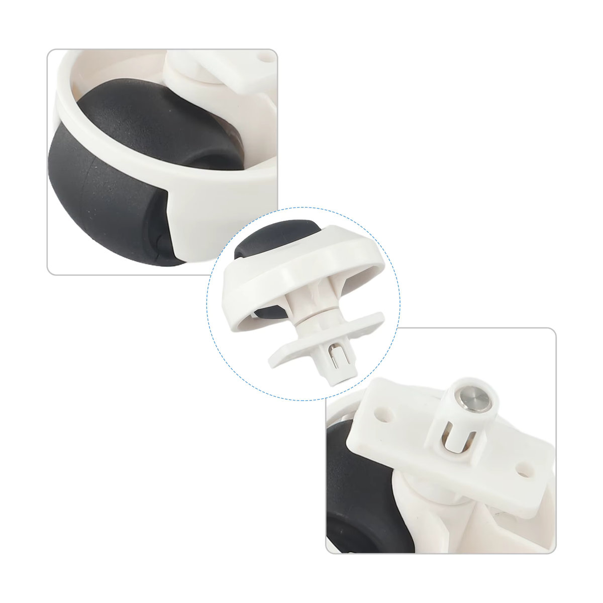 ISWEEP Ersatz Vorderrad für Roborock S4 S5 Max S6 Max S7 E4 S70 S75 Pure in Schwarz/Weiß - Bild 6