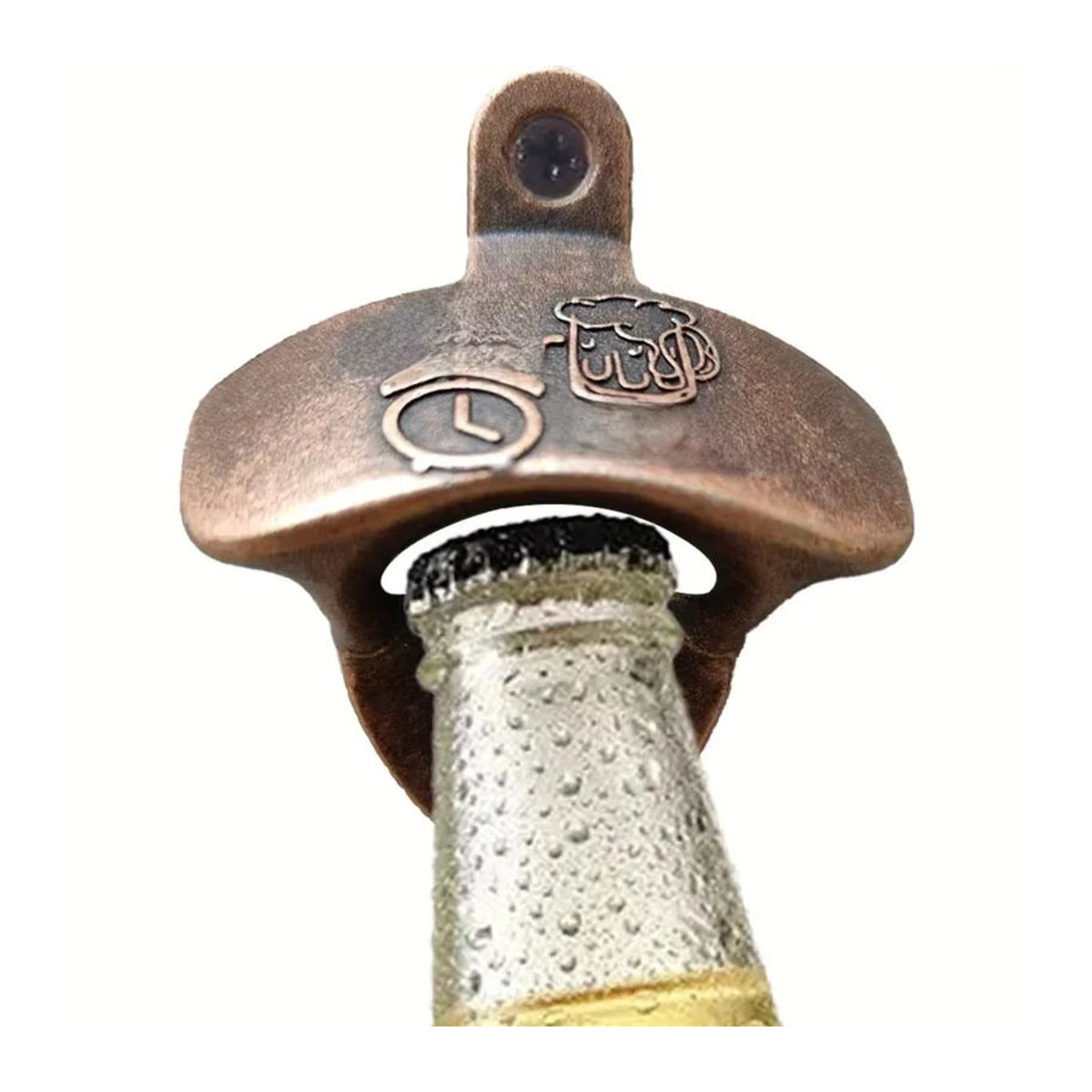 It's Beer'O Uhr Wandmontierter Flaschenöffner im Vintage-Design aus Metall, Rot/Braun - Bild 7