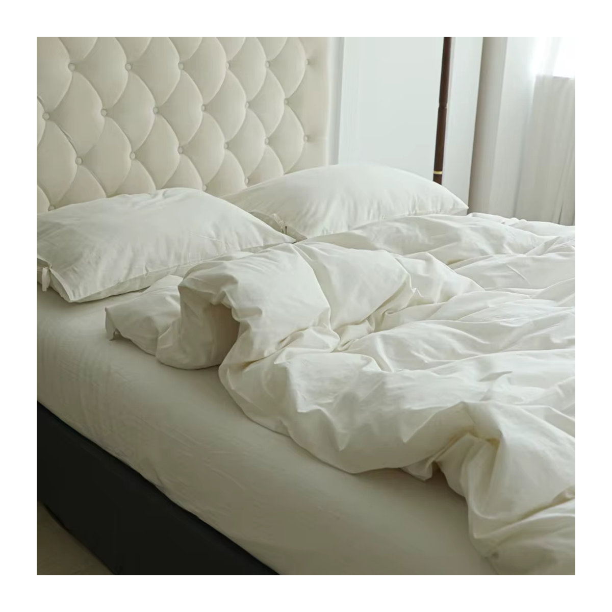 IvaRose HOME TEXTILE 4-teiliges Bettwäsche-Set Queen-Size in Weiß und Grün mit Reißverschluss - Bild 3