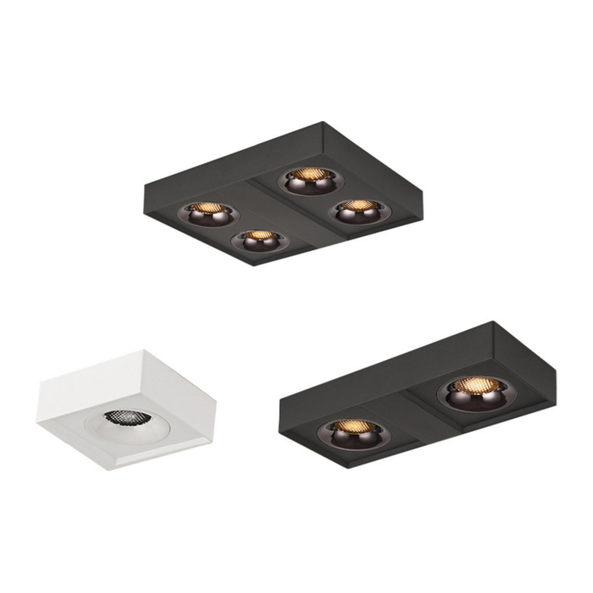 IWP Quadratische LED Deckenleuchte mit dimmbaren COB Spotlights und Anti-Glare Downlight für dein Zuhause oder dein Business - Bild 1