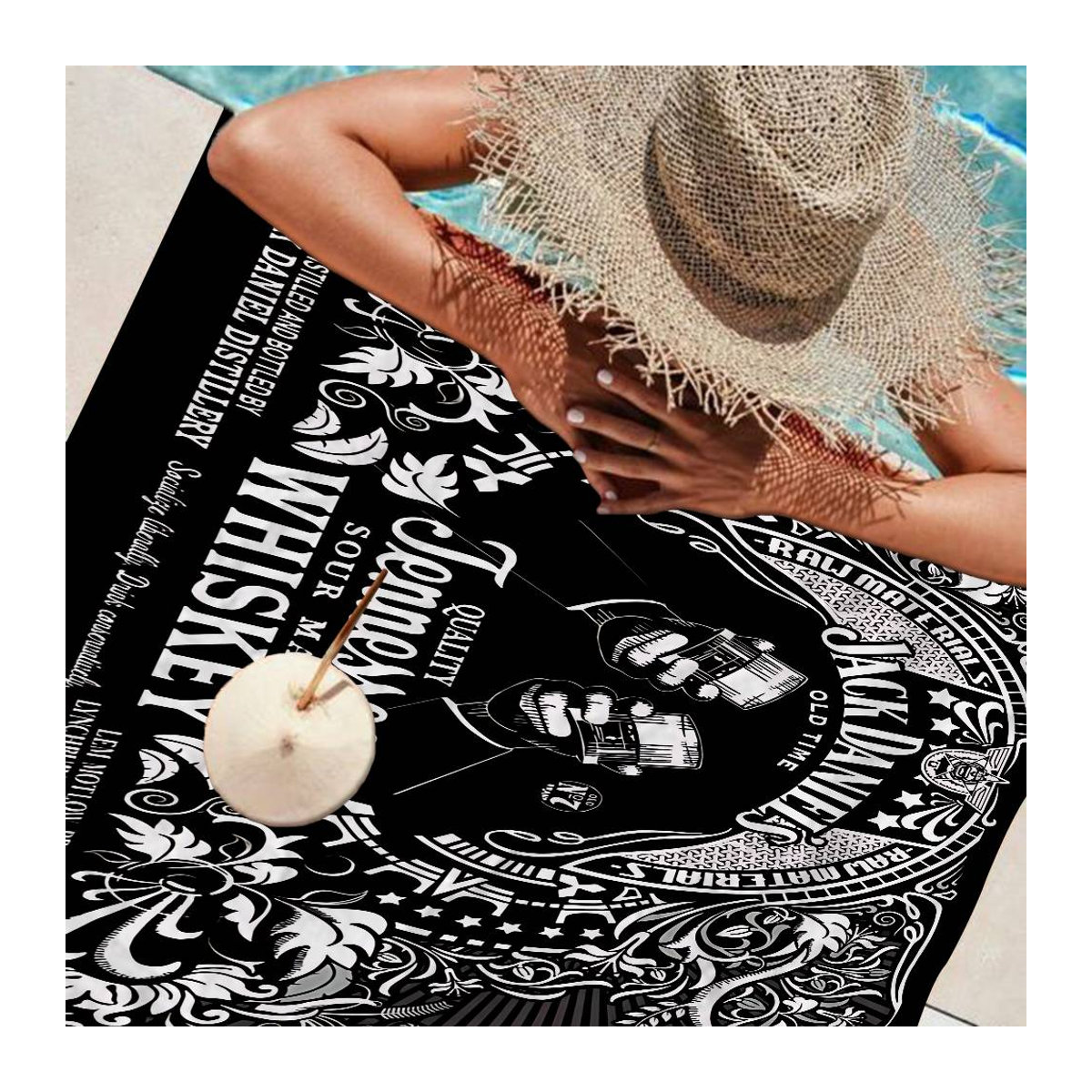 J-Jack D-DanielS Mikrofaser Strandtuch bedruckt, saugfähig und weich, B: 30 cm, H: 60 cm - Bild 6