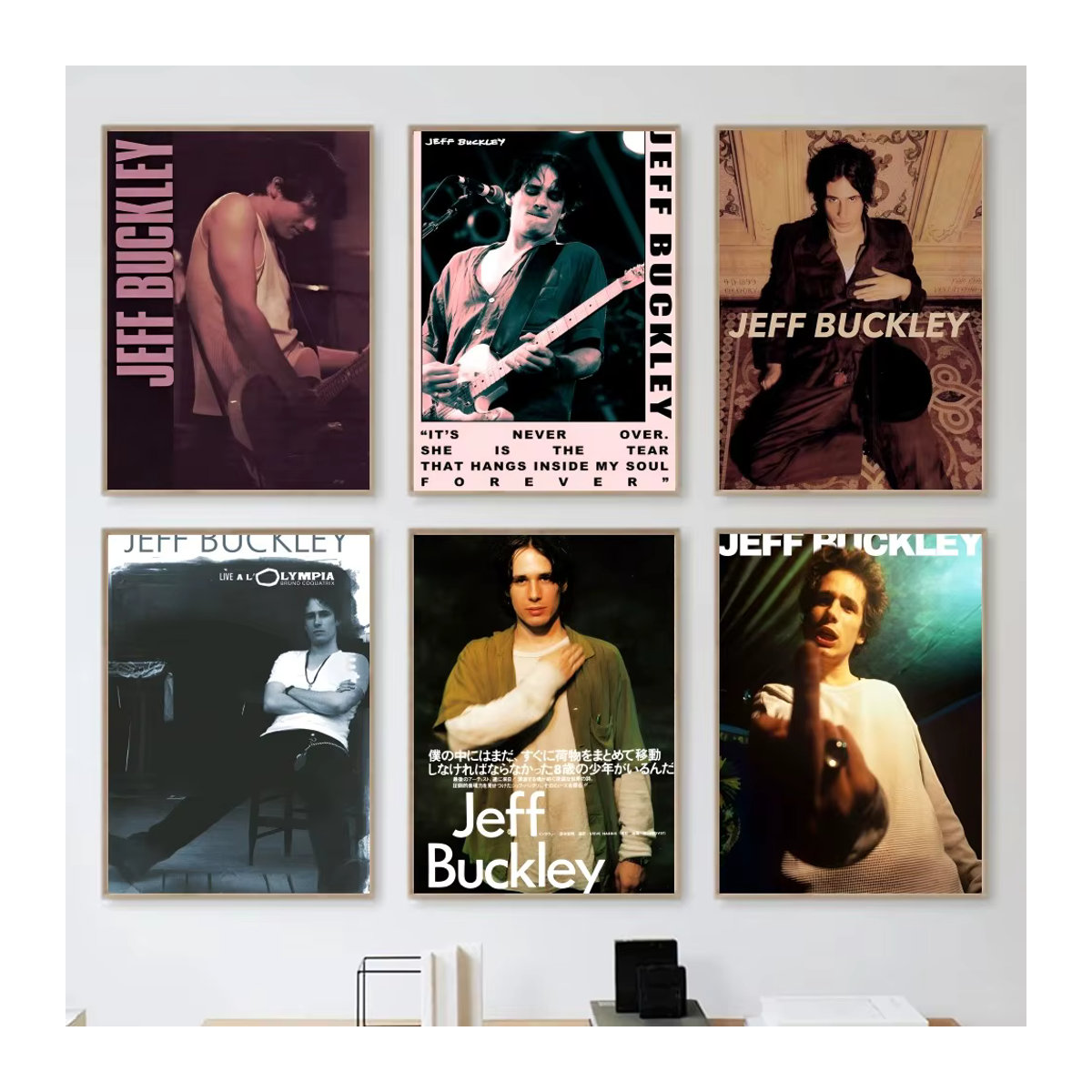 J-Jeff B-Buckley Singer Poster Selbstklebender Wasserfester Papieraufkleber zur Wanddekoration für Kaffeehaus und Bar - Bild 2