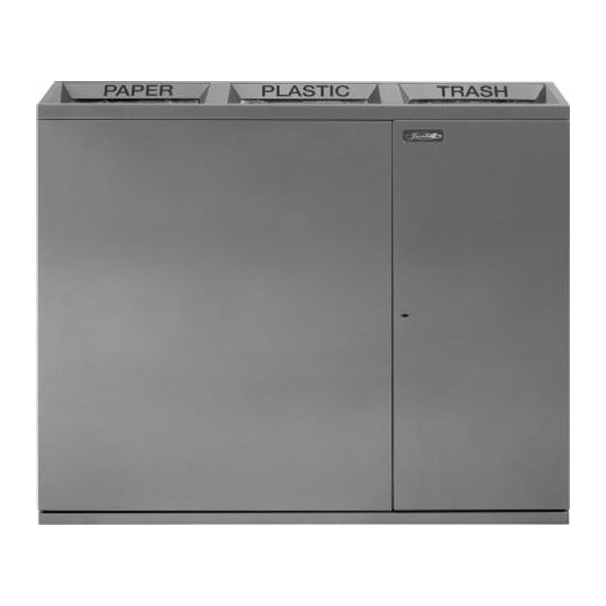 Janibell Wertstoffsammler 3-teilig, minimalistisches Design, Stahl, Silber, B: 106,8 cm, T: 32,2 cm, H: 86,9 cm - Bild 2