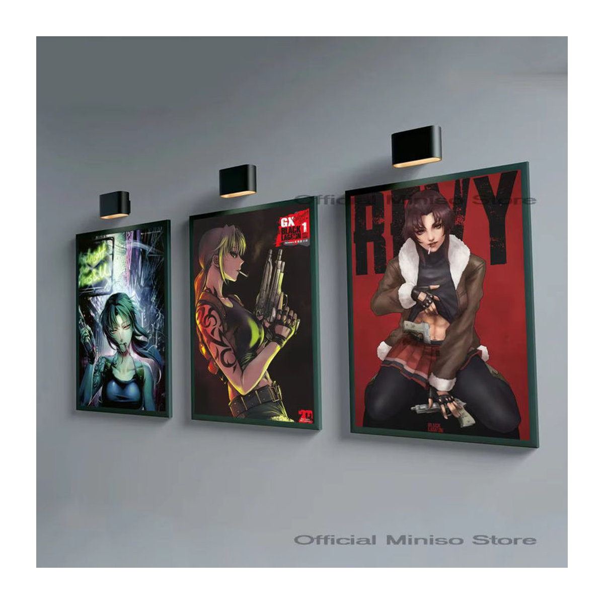 Japanisches Anime Black Lagoon Poster selbstklebend wasserfestes Wanddekor aus Papier in Schwarz und Mehrfarbig - Bild 3