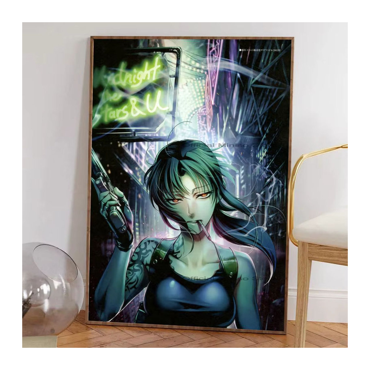 Japanisches Anime Black Lagoon Poster selbstklebend wasserfestes Wanddekor aus Papier in Schwarz und Mehrfarbig - Bild 5