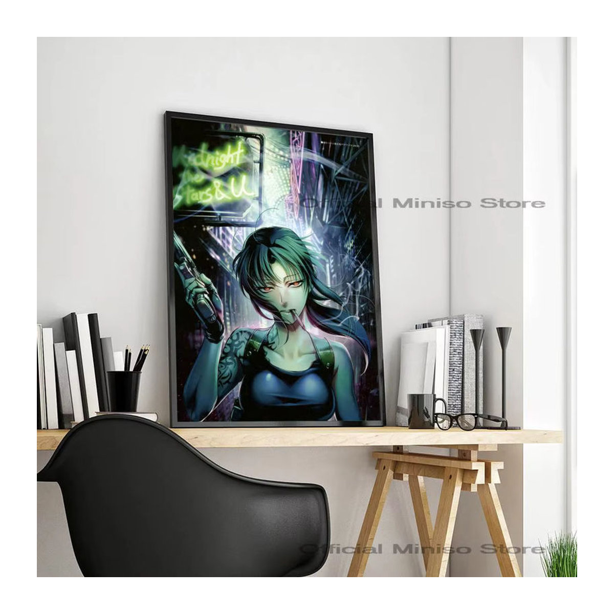 Japanisches Anime Black Lagoon Poster selbstklebend wasserfestes Wanddekor aus Papier in Schwarz und Mehrfarbig - Bild 6