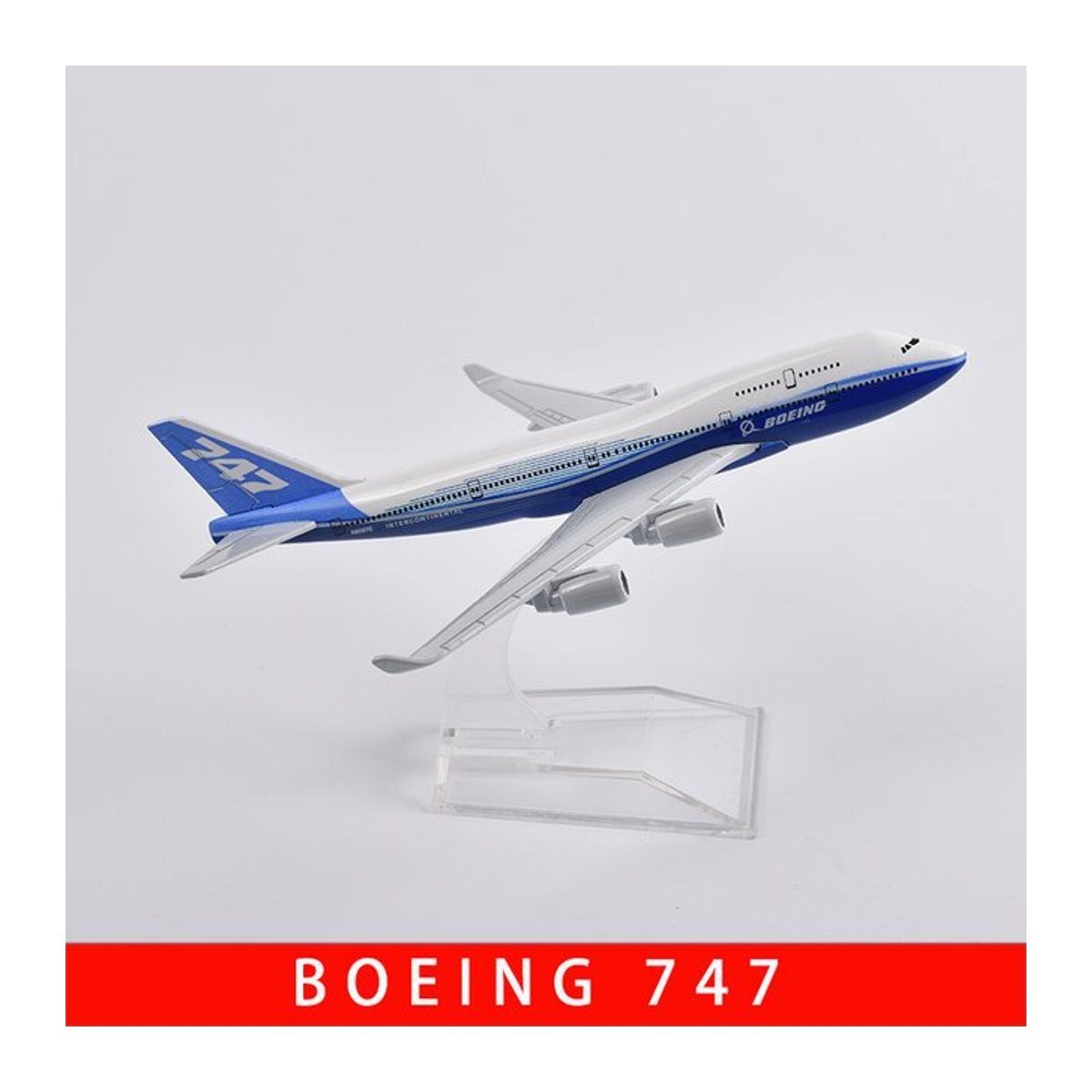 JASON TUTU Boeing 747 Airways Flugzeugmodell aus Metall in Weiß, Maßstab 1:400, Länge: 16 cm - Bild 1