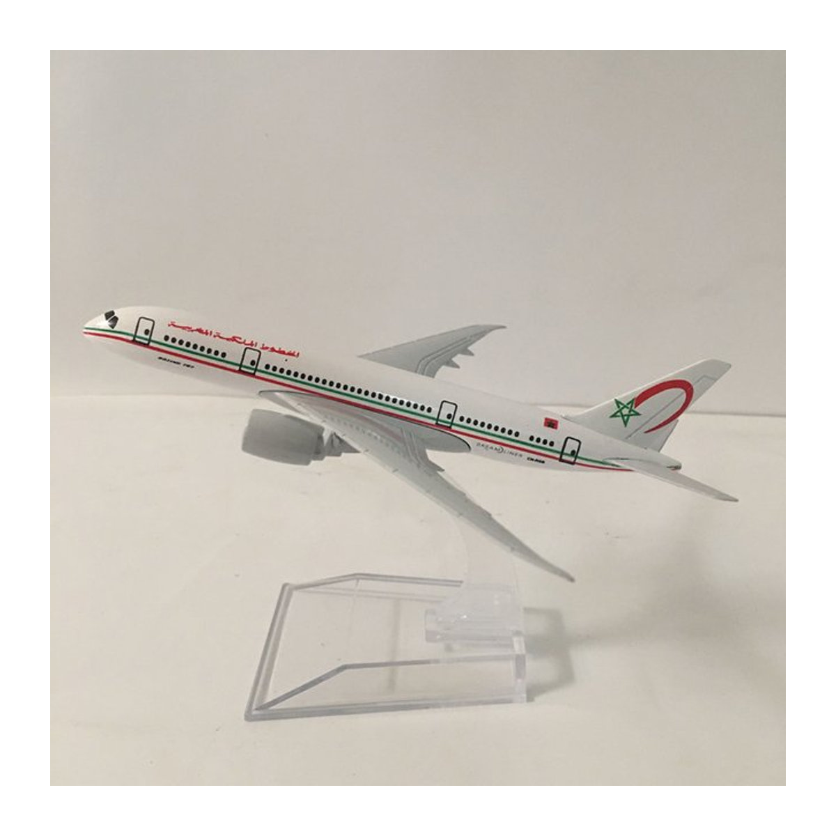 JASON TUTU Flugzeugmodell Royal Air Maroc Boeing 787 Maßstab 1:400 aus Metall in Weiß mit 16 cm Länge - Bild 1