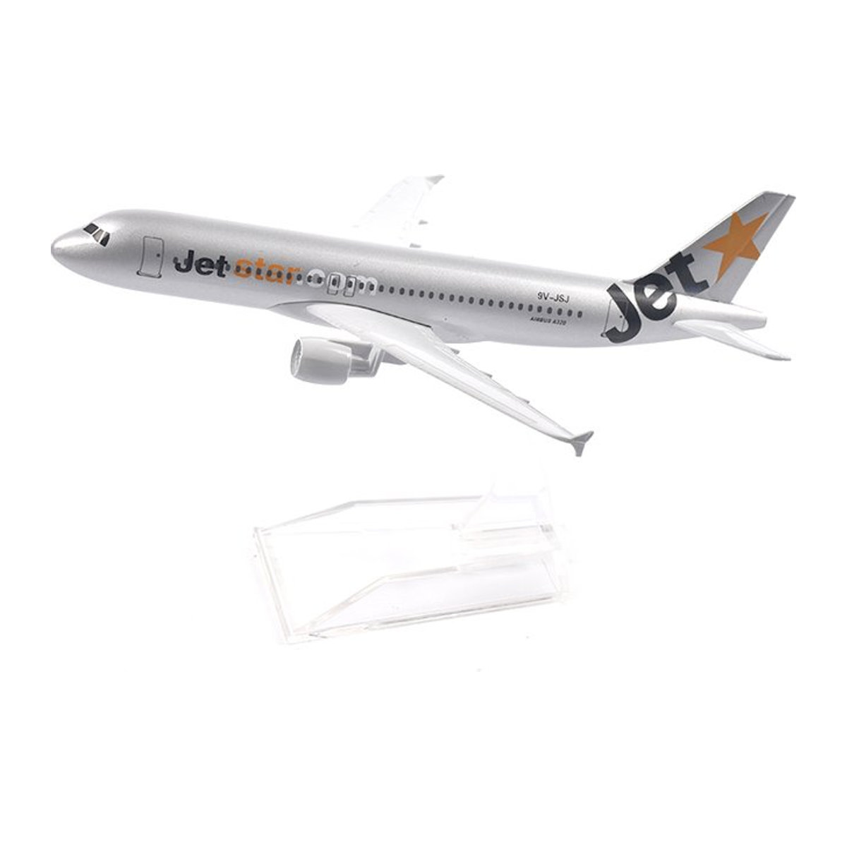JASON TUTU Jetstar Airways Airbus A320 Flugzeugmodell aus Metall in Weiß, Maßstab 1:400, Länge: 16 cm - Bild 1