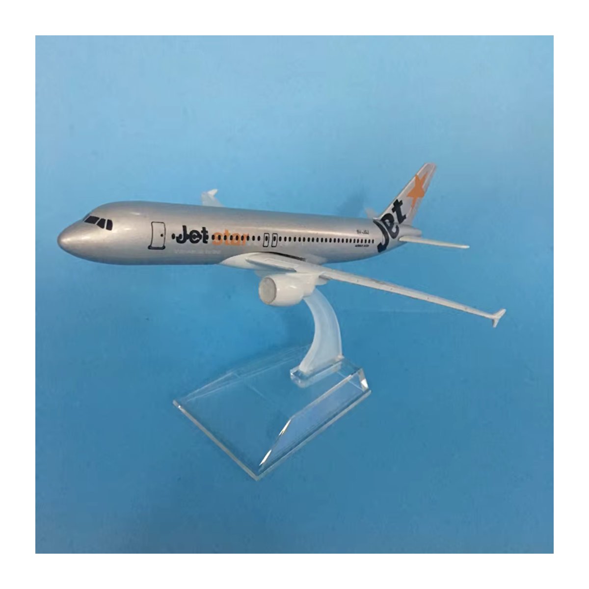 JASON TUTU Jetstar Airways Airbus A320 Flugzeugmodell aus Metall in Weiß, Maßstab 1:400, Länge: 16 cm - Bild 2