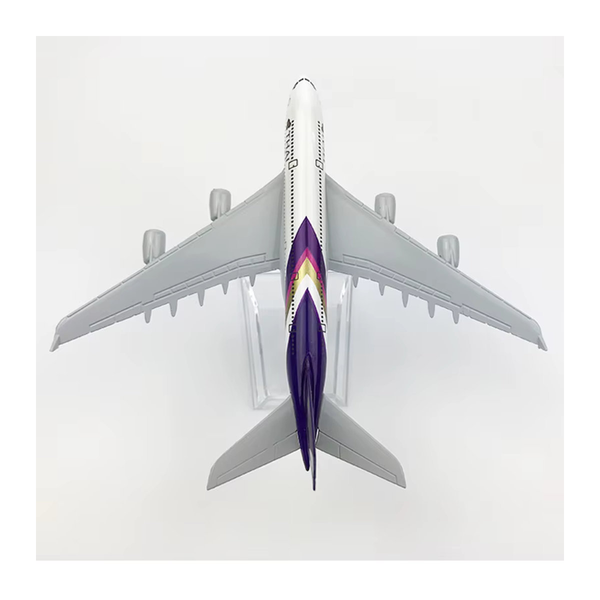 JASON TUTU Thai Airways Airbus A380 Modellflugzeug aus Druckgussmetall, Maßstab 1:400, Farbe: Weiß - Bild 2
