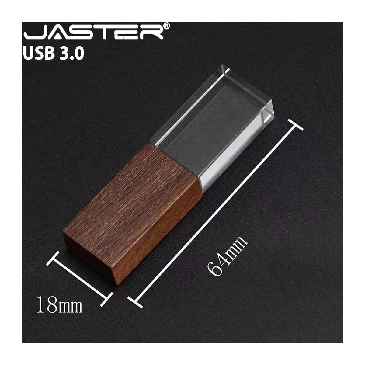 JASTER USB 3.0 Stick Kristall-Design mit LED in Grün und Bunt, 128GB und 64GB Optionen - Bild 2