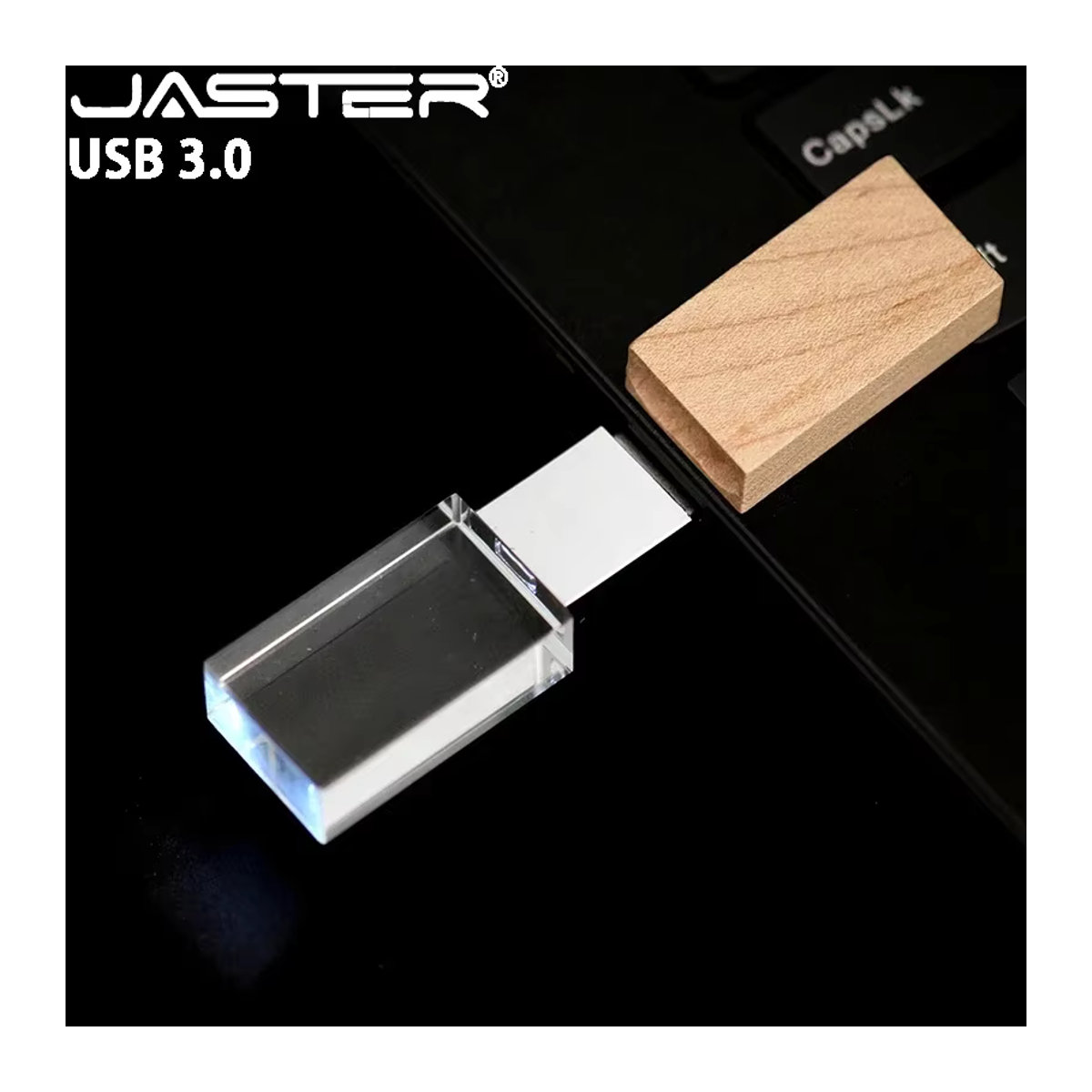 JASTER USB 3.0 Stick Kristall-Design mit LED in Grün und Bunt, 128GB und 64GB Optionen - Bild 3