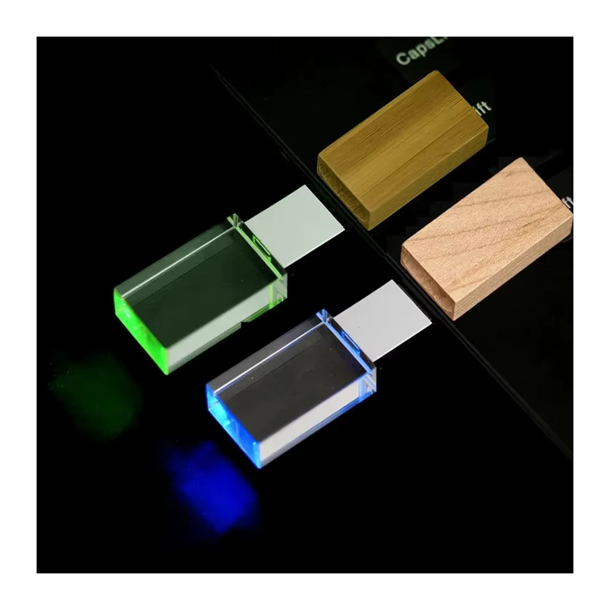 JASTER USB 3.0 Stick Kristall-Design mit LED in Grün und Bunt, 128GB und 64GB Optionen - Bild 4