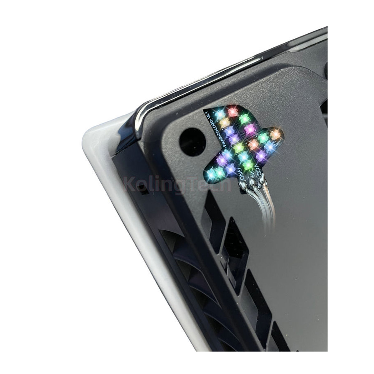 JazPlate RGB LED Logo Licht für PS5 Slim und PS5 Pro mit Musik-Synchronisierung, mehrfarbige DIY-Dekoration aus Kunststoff - Bild 2