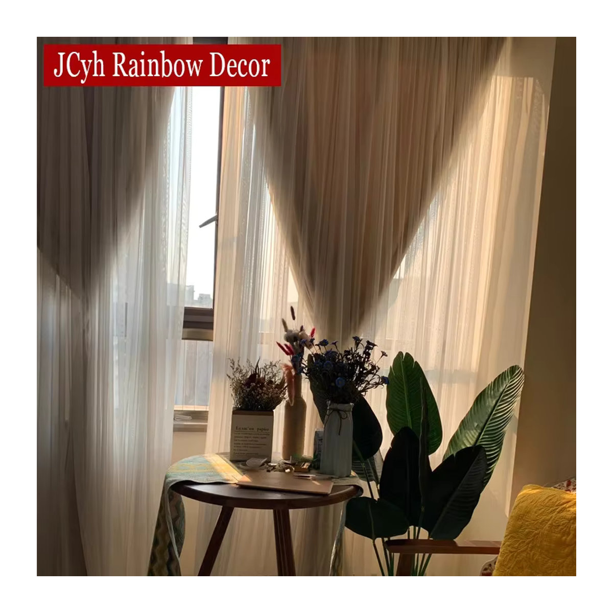 JCyh Rainbow Decor Verdunkelungsvorhang im japanischen Stil für Schlafzimmer und Wohnzimmer in Rosa und Weiß - Bild 2