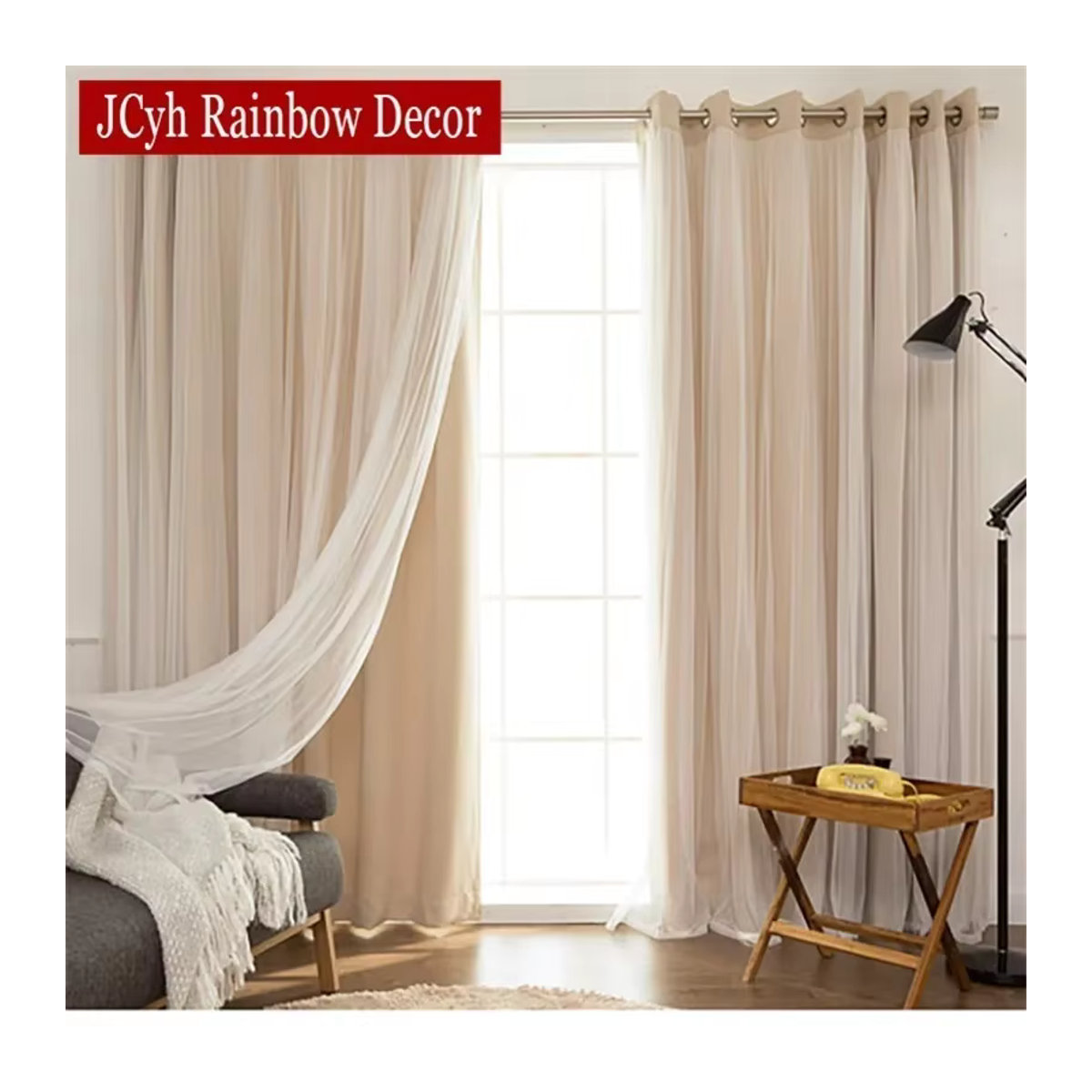 JCyh Rainbow Decor Verdunkelungsvorhang im japanischen Stil für Schlafzimmer und Wohnzimmer in Rosa und Weiß - Bild 3