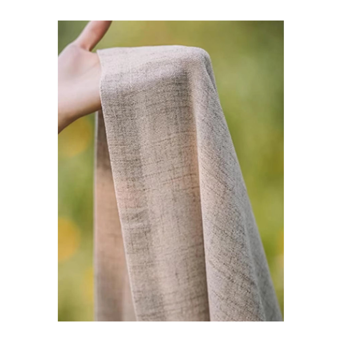 JESSANS Halbschattierende Vorhänge im japanischen Stil aus Baumwolle und Leinen, Beige - Bild 4