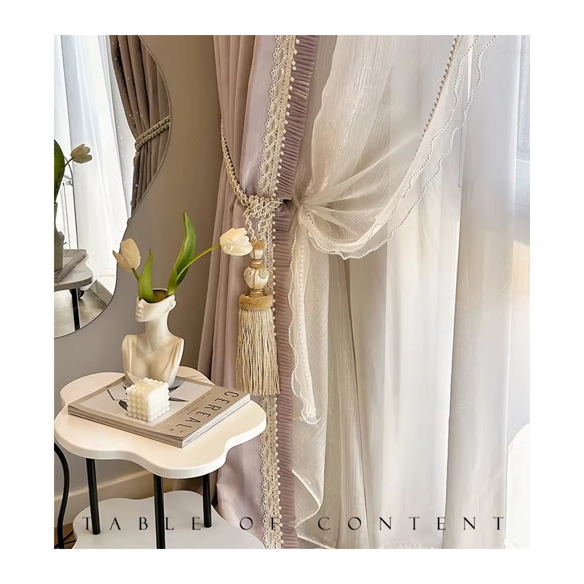 JESSANS Jacquard-Spitzenvorhänge in Lila mit funkelndem Design für Wohnzimmer und Schlafzimmer - Bild 1