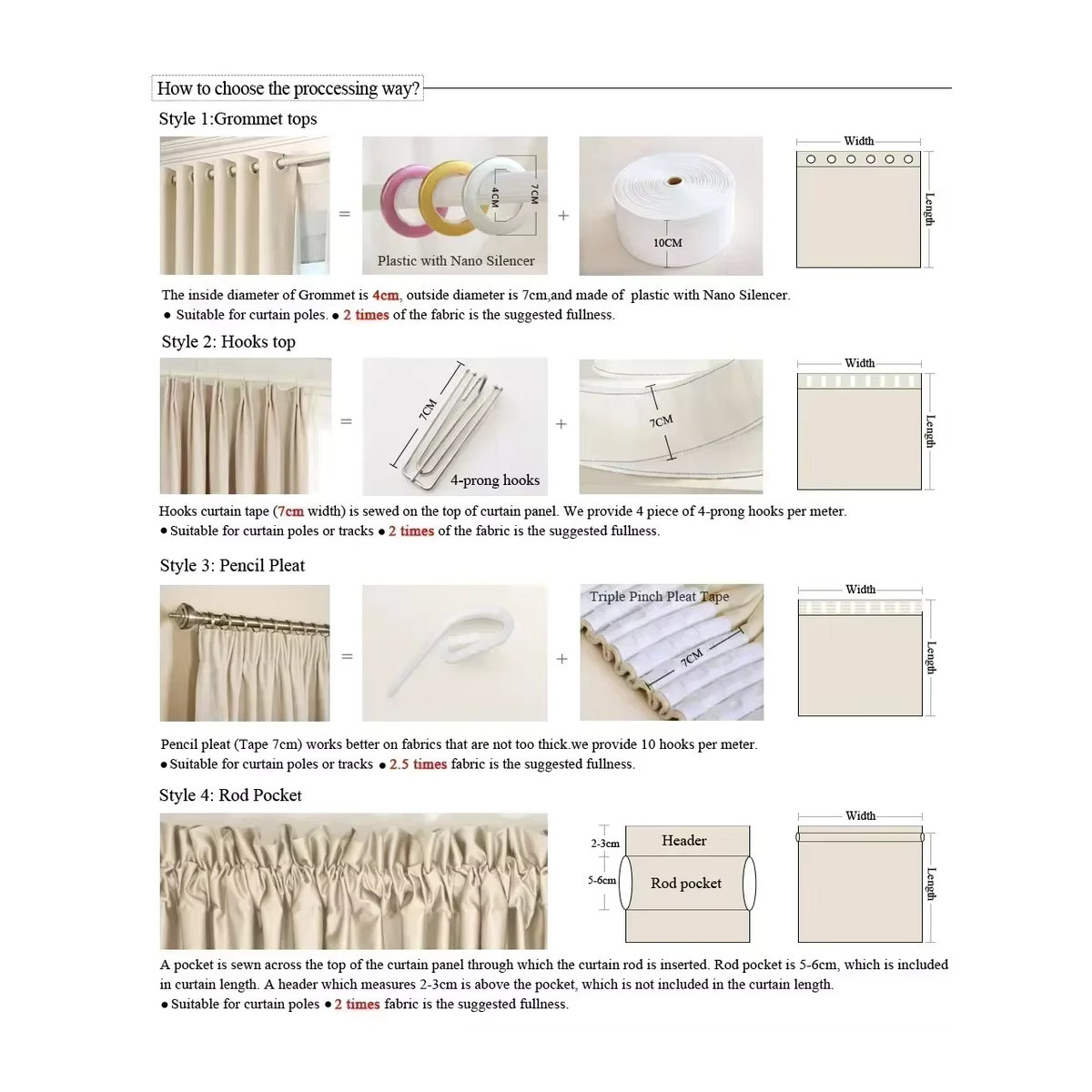 JESSANS Jacquard-Vorhang verdunkelnd, Schwarz und Beige, weicher Stoff für Wohnzimmer und Schlafzimmer - Bild 1