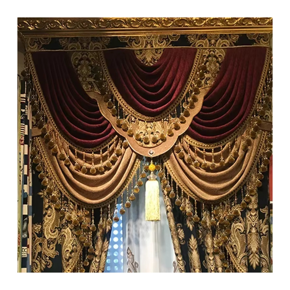 JESSANS Verdunkelungsvorhänge im europäischen Palast-Stil aus doppellagigem Chenille für Wohnzimmer und Schlafzimmer - Bild 2