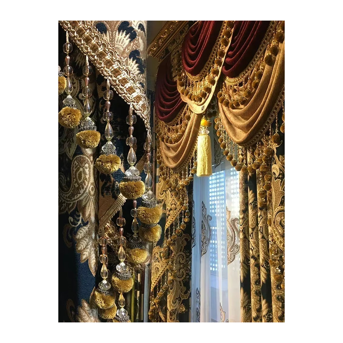 JESSANS Verdunkelungsvorhänge im europäischen Palast-Stil aus doppellagigem Chenille für Wohnzimmer und Schlafzimmer - Bild 4
