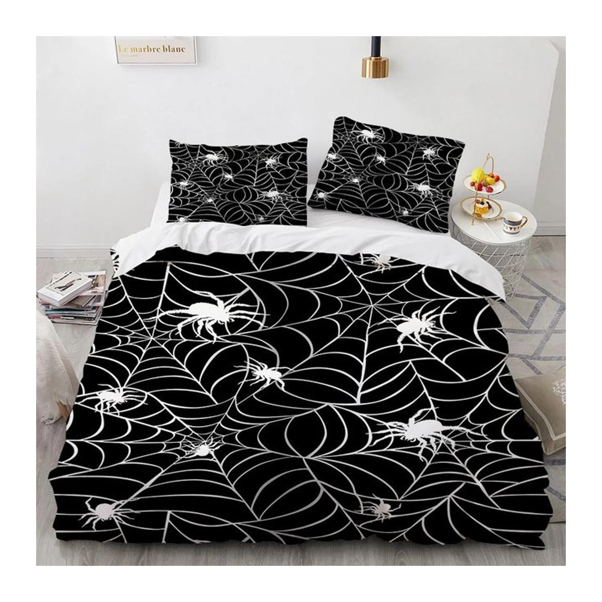 Jessica Chen Mikrofaser Bettwäsche-Set mit Tarantula-3D-Druck in Schwarz und Braun, 3-teilig, B: 135 cm, L: 200 cm - Bild 1