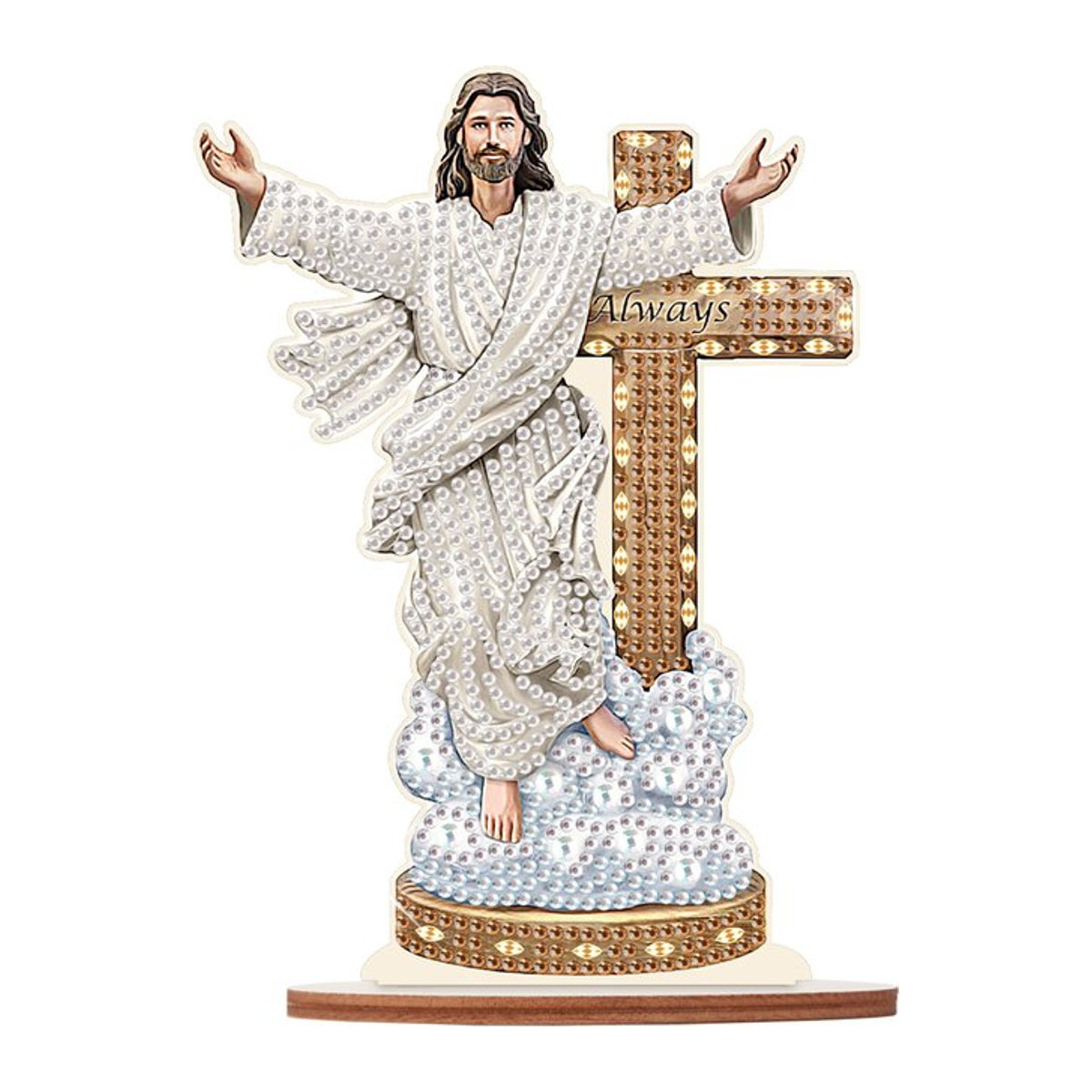 Jesus Diamant-Malerei Mosaik-Kunstset in unregelmäßiger Form für die Tischdekoration, Multicolor - Bild 1
