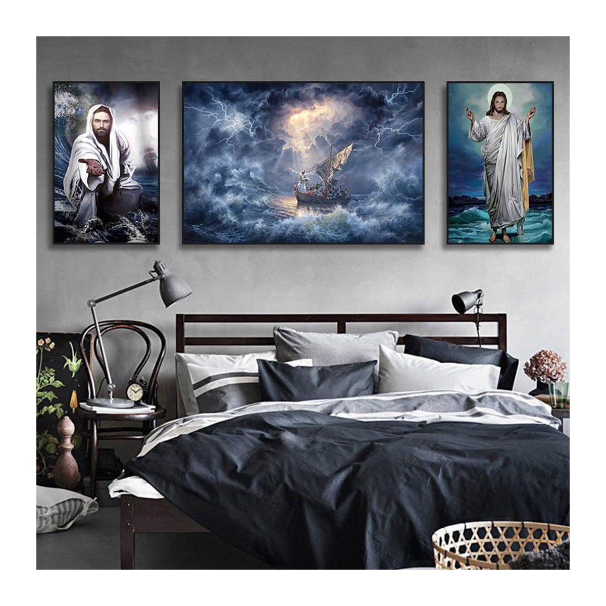 Jesus Porträt Leinwand Wandkunst Mehrfarbig B: 40 cm, H: 50 cm, Rahmenlos - Bild 2